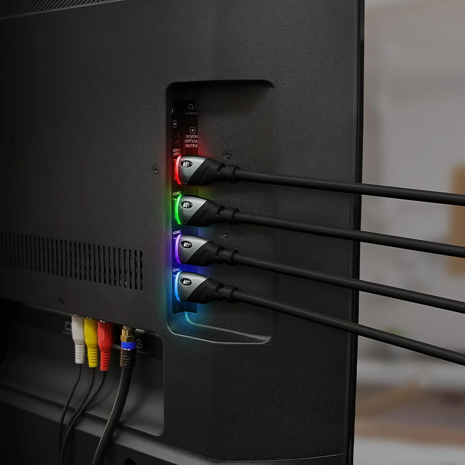 کابل HDMI مانستر با سرعت بالا، 4K HDR، طول 1.8 متر، با چراغ LED سبز داخلی، مناسب برای بازی، ویدئو و کامپیوتر کابل HDMI مانستر با سرعت بالا، 4K HDR، طول 1.8 متر، با چراغ LED سبز داخلی، مناسب برای بازی، ویدئو و کامپیوتر