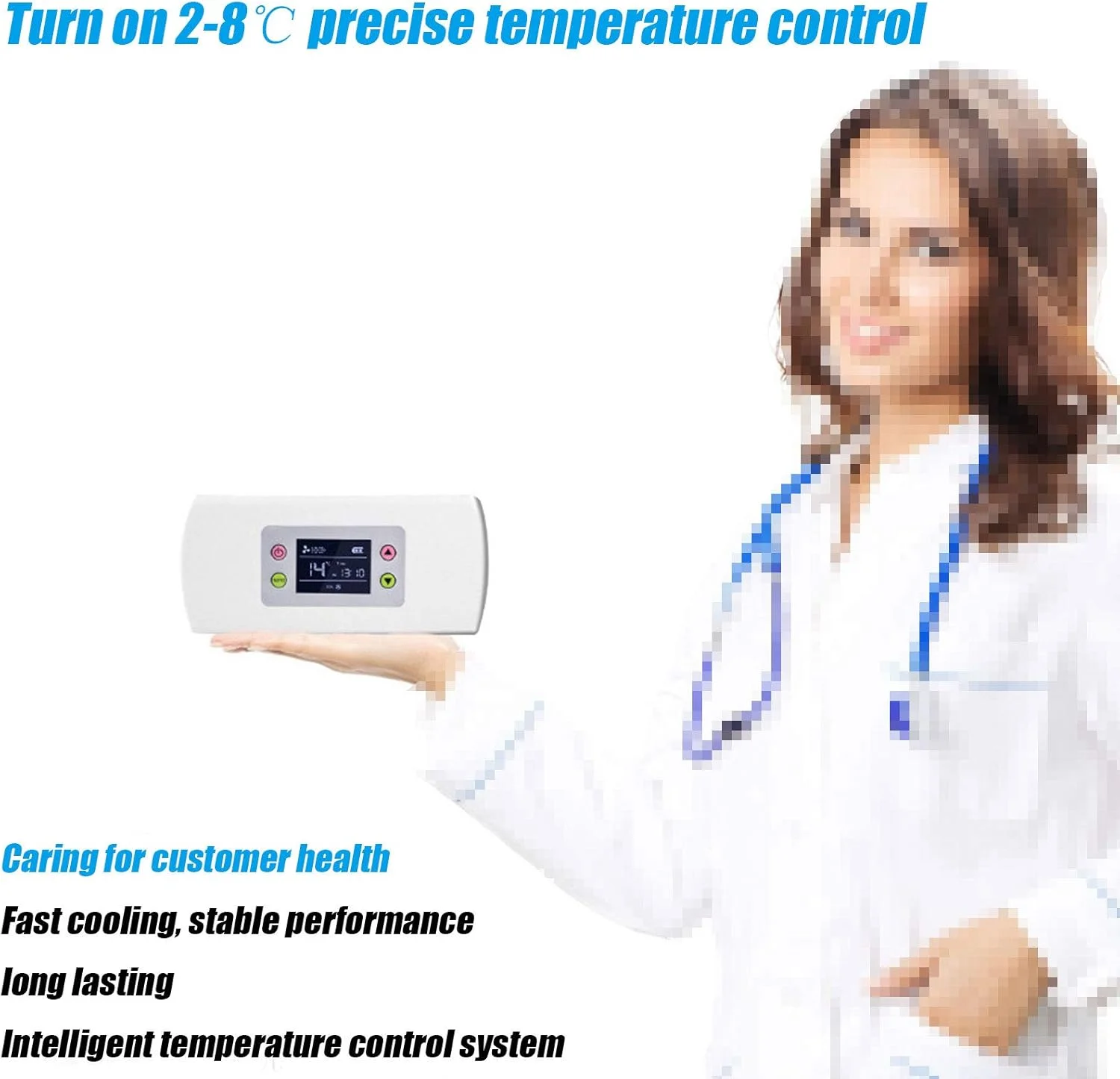 جعبه نگهداری سرد قابل حمل DOUKI KI 2-8 درجه، جعبه نگهداری سرد متحرک در فضای باز، کنترل هوشمند دما با قابلیت شارژ و باتری