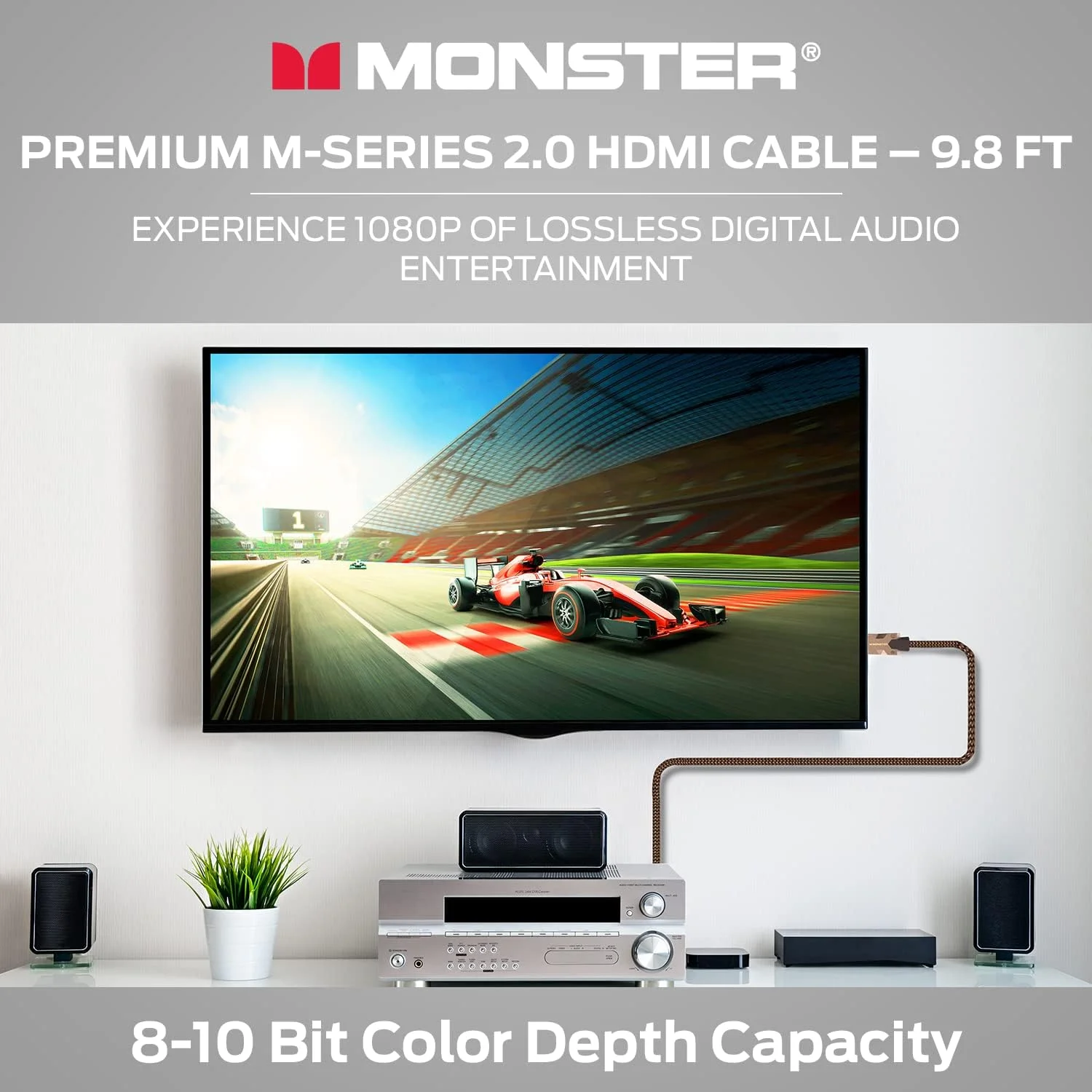 کابل HDMI فوق العاده پرسرعت Monster M-Series 2000 - 2.0 4K 60Hz، 25 گیگابیت بر ثانیه - 3 متر کابل HDMI فوق العاده پرسرعت Monster M-Series 2000 - 2.0 4K 60Hz، 25 گیگابیت بر ثانیه - 3 متر