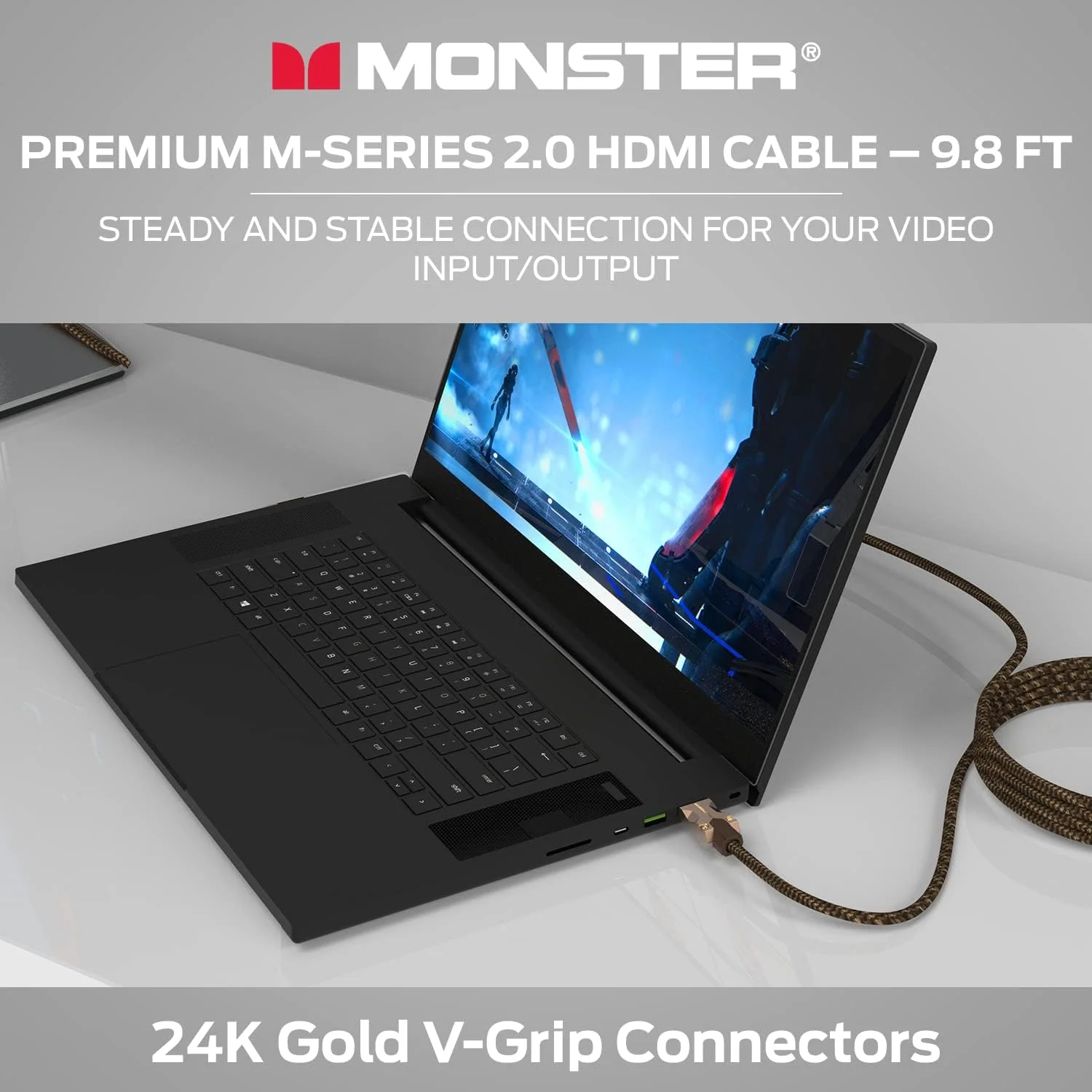 کابل HDMI فوق العاده پرسرعت Monster M-Series 2000 - 2.0 4K 60Hz، 25 گیگابیت بر ثانیه - 3 متر کابل HDMI فوق العاده پرسرعت Monster M-Series 2000 - 2.0 4K 60Hz، 25 گیگابیت بر ثانیه - 3 متر