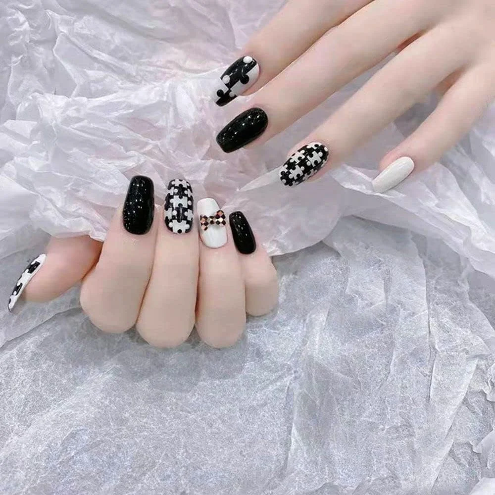 تزئینات ناخن طرح قلب دخترانه، رنگی، ظریف، موزاییکی ژاپنی، کلاسیک، لوازم جانبی مانیکور، جواهرات هنری ناخن DIY، طرح شطرنجی، پاپیون (مشکی) تزئینات ناخن طرح قلب دخترانه، رنگی، ظریف، موزاییکی ژاپنی، کلاسیک، لوازم جانبی مانیکور، جواهرات هنری ناخن DIY، طرح شطرنجی، پاپیون (مشکی)