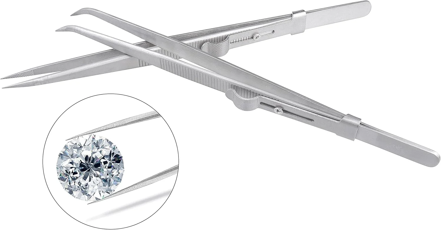 یاکاموز، ست موچین دقیق 2 عددی، نوک تیز و خمیده قفلدار، موچین جواهرسازی و صنایع دستی از جنس استیل ضد زنگ برای کارهای الکترونیکی، هنرهای ناخن و صنایع دستی یاکاموز، ست موچین دقیق 2 عددی، نوک تیز و خمیده قفلدار، موچین جواهرسازی و صنایع دستی از جنس استیل ضد زنگ برای کارهای الکترونیکی، هنرهای ناخن و صنایع دستی