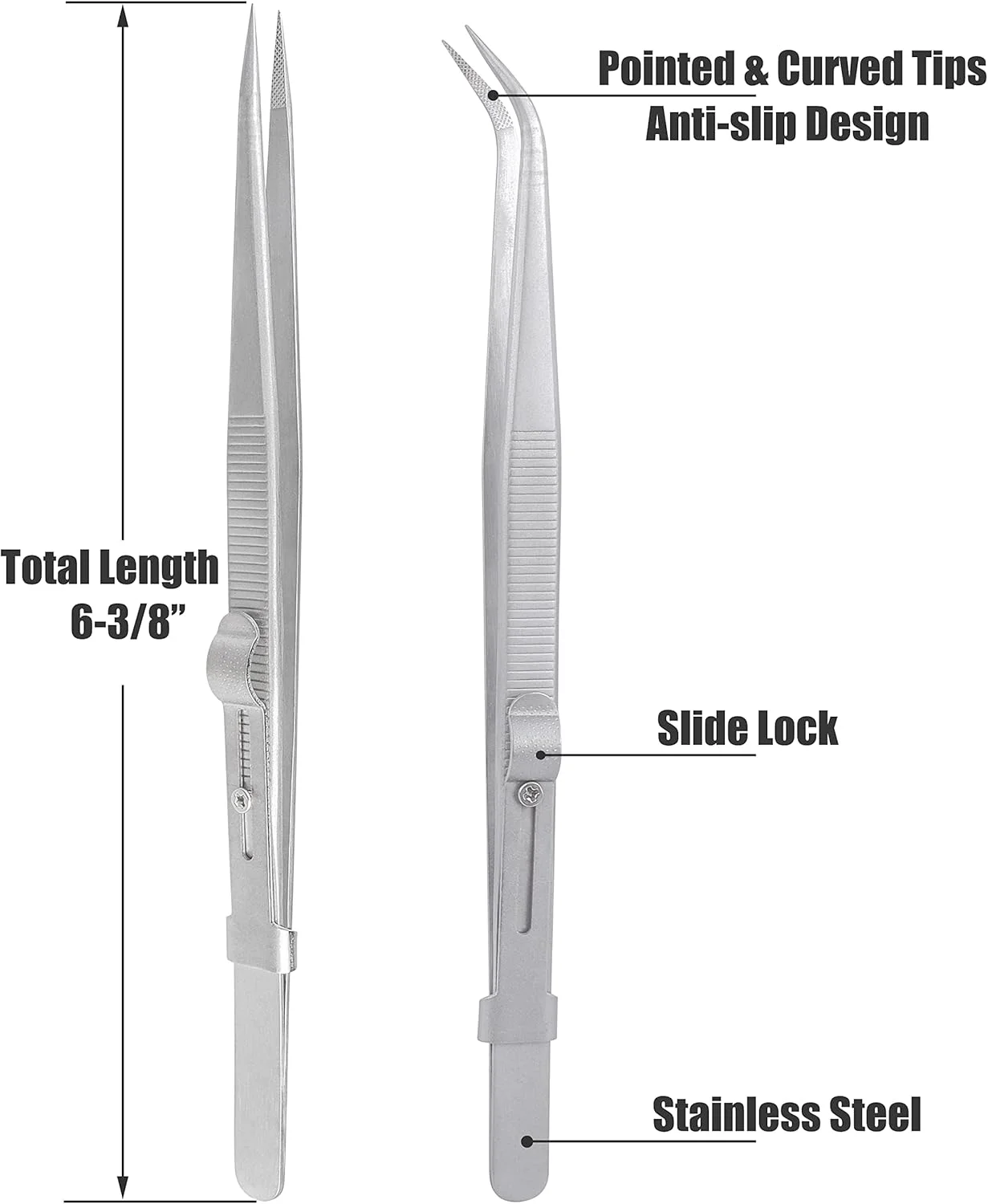 یاکاموز، ست موچین دقیق 2 عددی، نوک تیز و خمیده قفلدار، موچین جواهرسازی و صنایع دستی از جنس استیل ضد زنگ برای کارهای الکترونیکی، هنرهای ناخن و صنایع دستی یاکاموز، ست موچین دقیق 2 عددی، نوک تیز و خمیده قفلدار، موچین جواهرسازی و صنایع دستی از جنس استیل ضد زنگ برای کارهای الکترونیکی، هنرهای ناخن و صنایع دستی