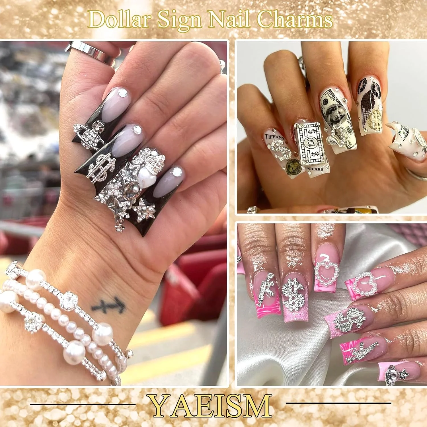 نگین ناخن طرح پول یاییسم، 16 عدد، 4 مدل طلایی و نقره ای، نگین ناخن سه بعدی طرح پول با کریستال و سنگ های درخشان برای طراحی ناخن و ساخت زیورآلات نگین ناخن طرح پول یاییسم، 16 عدد، 4 مدل طلایی و نقره ای، نگین ناخن سه بعدی طرح پول با کریستال و سنگ های درخشان برای طراحی ناخن و ساخت زیورآلات