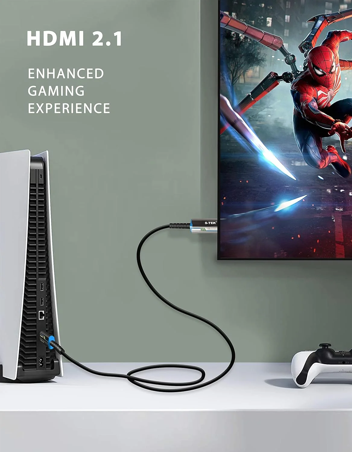 کابل HDMI فیبر نوری S-TEK 8K با سرعت فوق العاده بالا 48 گیگابیت بر ثانیه HDMI 2.1 8K 60Hz 4K 120Hz, eARC, Dynamic HDR, Dolby Vision، سازگار با پروژکتورهای سنگین، اتاق های سینما، اتاق های جلسه، فیبر OM3 کابل HDMI فیبر نوری S-TEK 8K با سرعت فوق العاده بالا 48 گیگابیت بر ثانیه HDMI 2.1 8K 60Hz 4K 120Hz, eARC, Dynamic HDR, Dolby Vision، سازگار با پروژکتورهای سنگین، اتاق های سینما، اتاق های جلسه، فیبر OM3