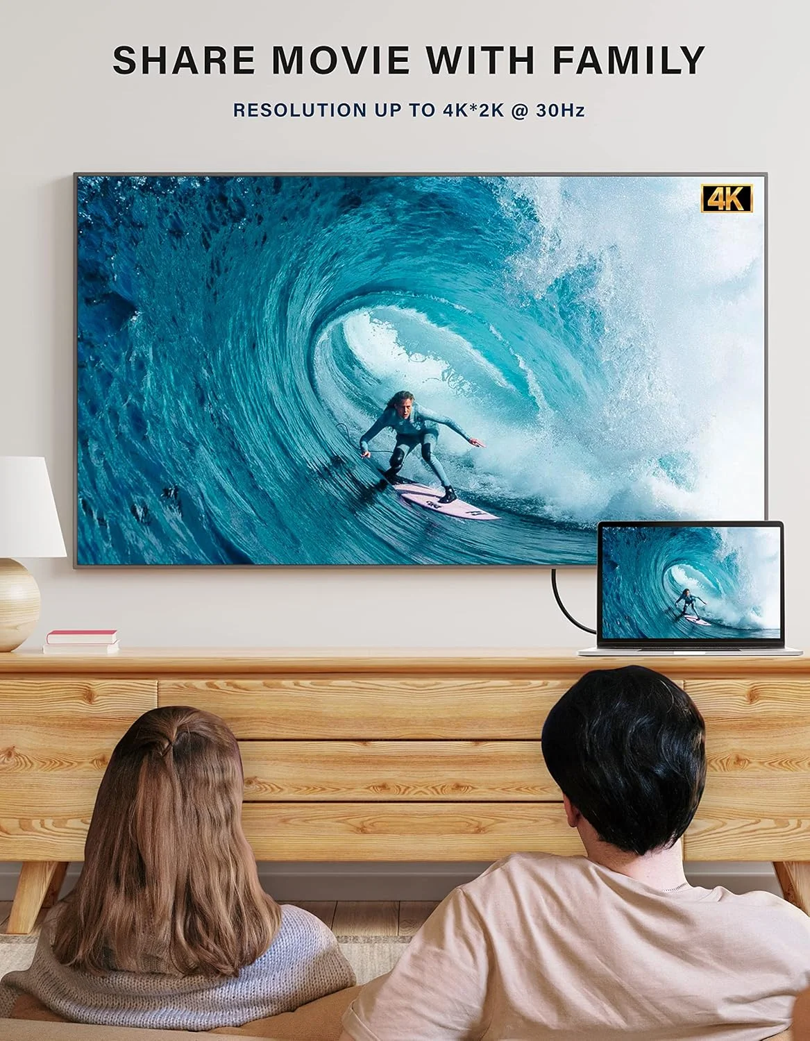 کابل Display Port به HDMI اس-تک [1.8 متری] 4K@30Hz نر به نر برای تلویزیون های HD و مانیتور
