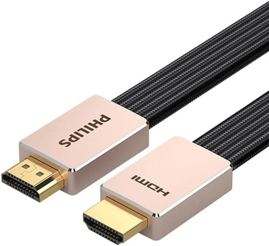 کابل HDMI 2.1 فیلیپس SWV9030 8K 60Hz با HDR دینامیک، کانکتورهای روکش طلا، کابل بافته شده نایلونی، سازگاری گسترده، عملکرد صوتی و تصویری با کیفیت بالا (3 متر)