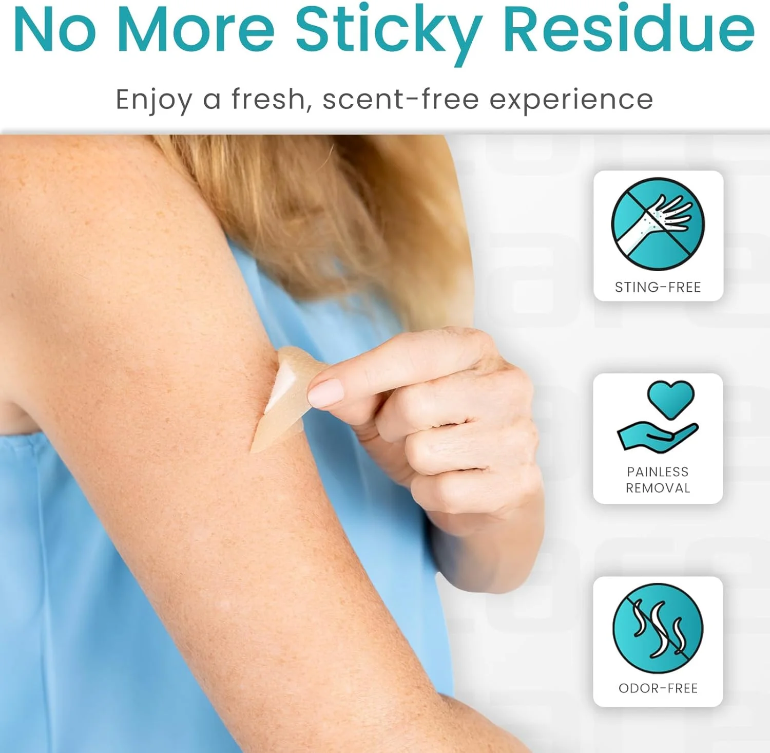 دستمال مرطوب پاک کننده چسب پزشکی ViveCare برای پوست (بسته 50 عددی) - پدهای پاک کننده چسب بدون سوزش - دستمال مرطوب و پاک کننده چسب استومی و سد پوستی