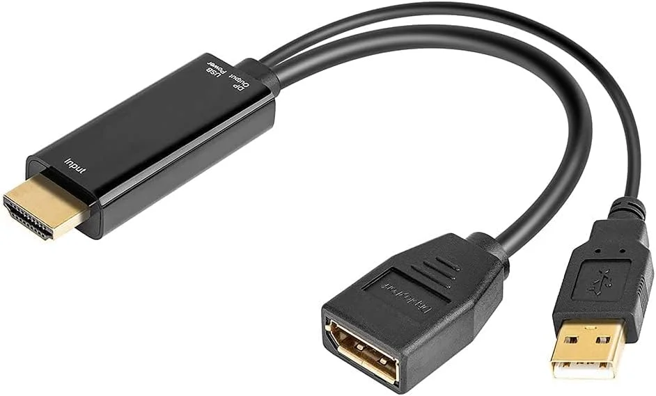 کابل تبدیل NALACAL، کابل سازگار با HDMI به DisplayPort، کابل تبدیل نر توسعه دهنده به DisplayPort با USB 2.0 آداپتور سازگار با HDMI به DisplayPort UHD 4K سازگار با HDMI، برای نمایشگرها
