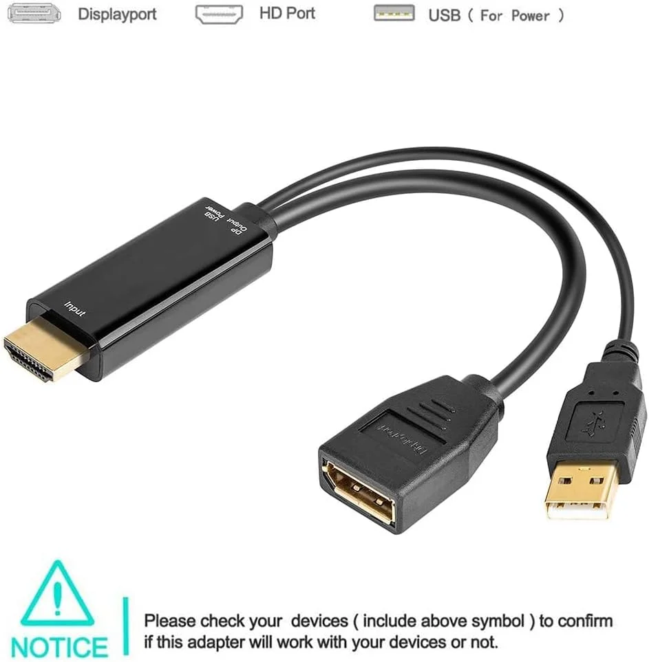 کابل تبدیل NALACAL، کابل سازگار با HDMI به DisplayPort، کابل تبدیل نر توسعه دهنده به DisplayPort با USB 2.0 آداپتور سازگار با HDMI به DisplayPort UHD 4K سازگار با HDMI، برای نمایشگرها کابل تبدیل NALACAL، کابل سازگار با HDMI به DisplayPort، کابل تبدیل نر توسعه دهنده به DisplayPort با USB 2.0 آداپتور سازگار با HDMI به DisplayPort UHD 4K سازگار با HDMI، برای نمایشگرها