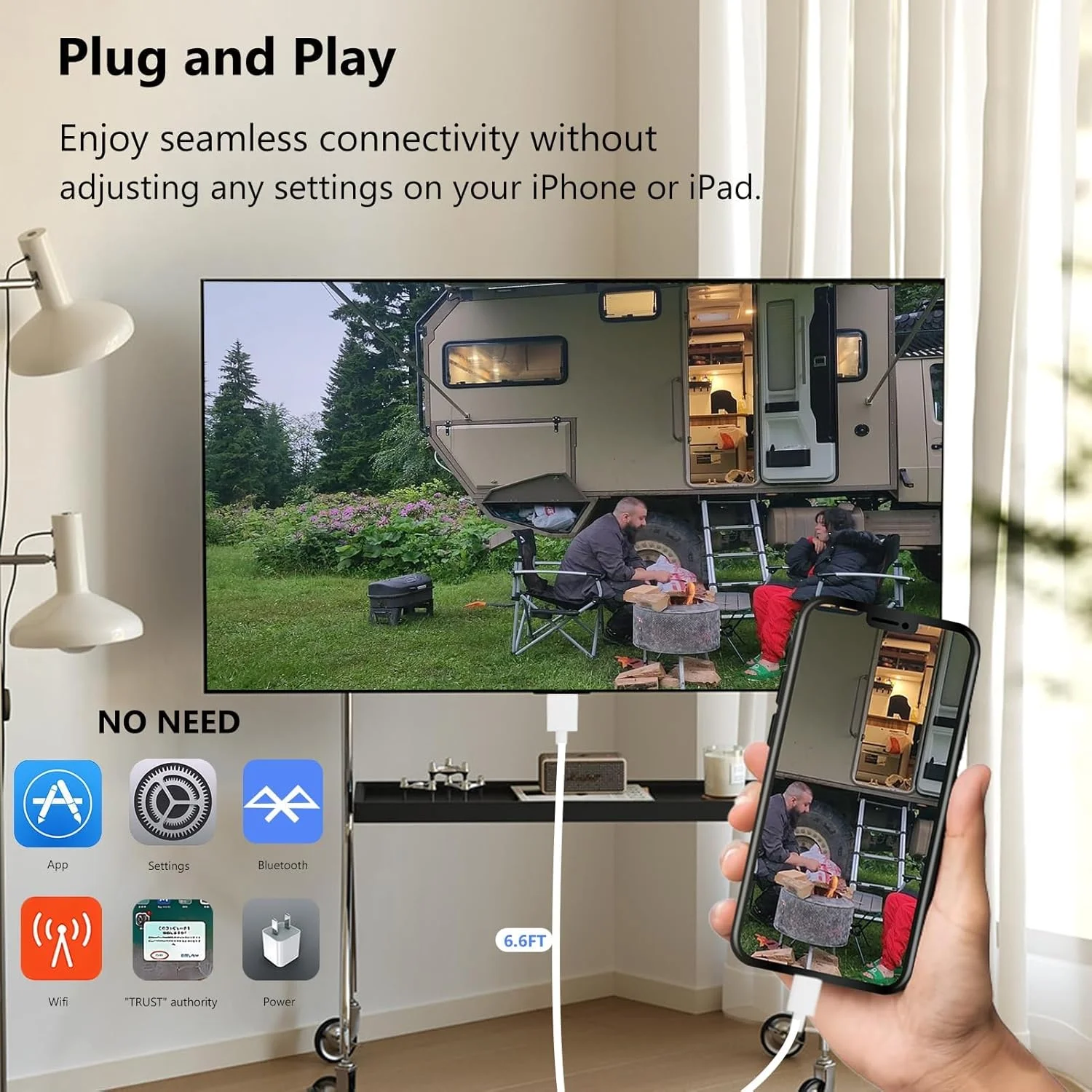 کابل لایتنینگ به HDMI نالاکال، آداپتور AV دیجیتال، اتصال دهنده صفحه نمایش همگام سازی ویدیویی 1080P HD با سرعت بالا، تلفن به HDMI برای مانیتور پروژکتور تلویزیون، خط عمومی HDMI، 2 متر کابل لایتنینگ به HDMI نالاکال، آداپتور AV دیجیتال، اتصال دهنده صفحه نمایش همگام سازی ویدیویی 1080P HD با سرعت بالا، تلفن به HDMI برای مانیتور پروژکتور تلویزیون، خط عمومی HDMI، 2 متر
