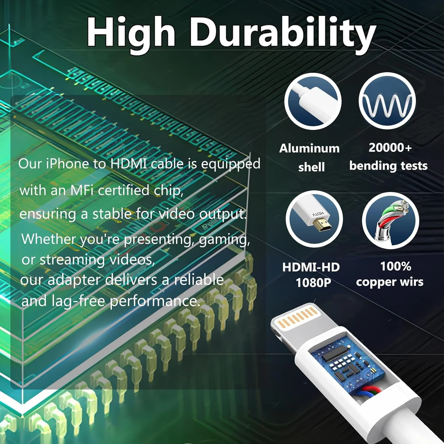 کابل لایتنینگ به HDMI نالاکال، آداپتور AV دیجیتال، اتصال دهنده صفحه نمایش همگام سازی ویدیویی 1080P HD با سرعت بالا، تلفن به HDMI برای مانیتور پروژکتور تلویزیون، خط عمومی HDMI، 2 متر کابل لایتنینگ به HDMI نالاکال، آداپتور AV دیجیتال، اتصال دهنده صفحه نمایش همگام سازی ویدیویی 1080P HD با سرعت بالا، تلفن به HDMI برای مانیتور پروژکتور تلویزیون، خط عمومی HDMI، 2 متر