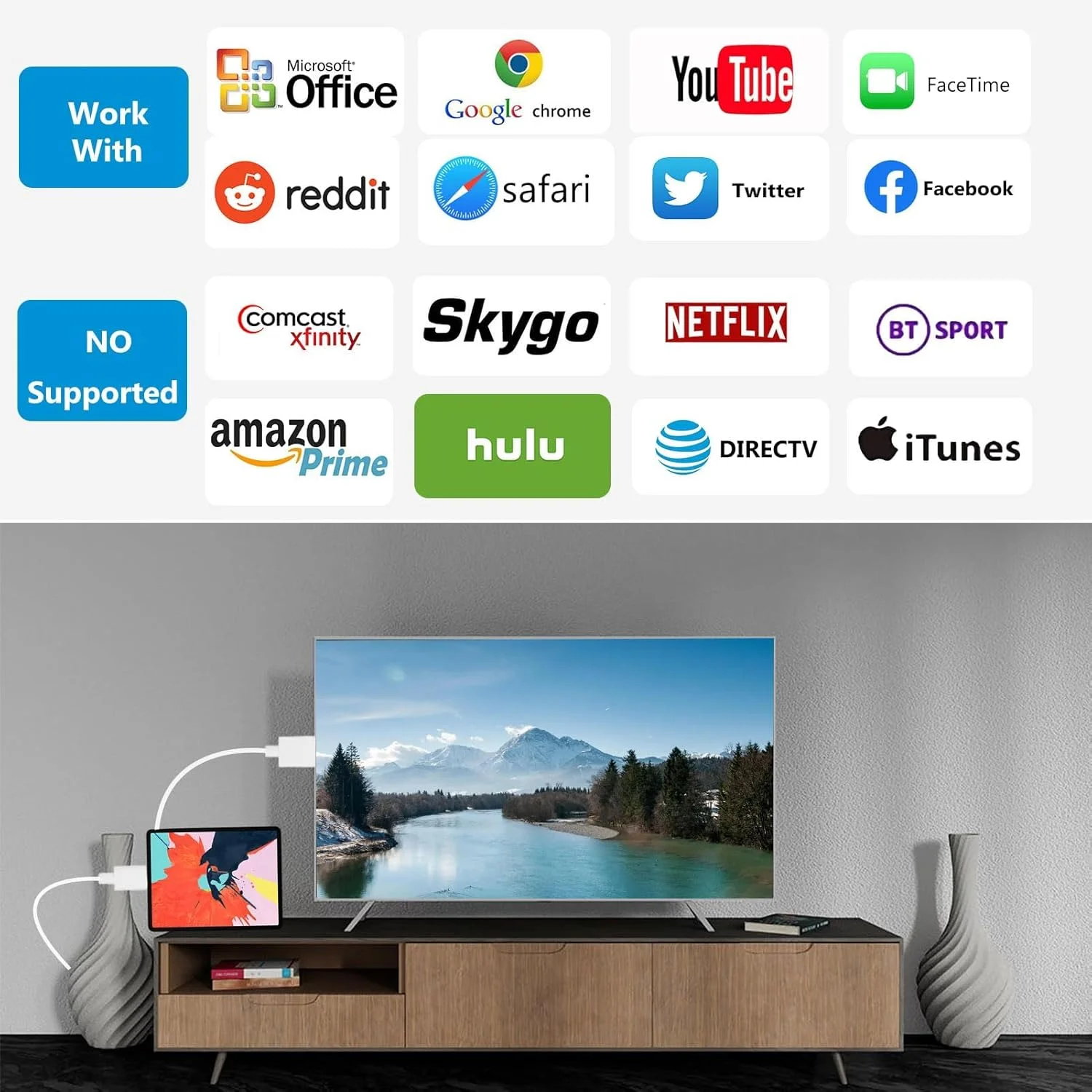 کابل لایتنینگ به HDMI نالاکال، آداپتور AV دیجیتال، اتصال دهنده صفحه نمایش همگام سازی ویدیویی 1080P HD با سرعت بالا، تلفن به HDMI برای مانیتور پروژکتور تلویزیون، خط عمومی HDMI، 2 متر کابل لایتنینگ به HDMI نالاکال، آداپتور AV دیجیتال، اتصال دهنده صفحه نمایش همگام سازی ویدیویی 1080P HD با سرعت بالا، تلفن به HDMI برای مانیتور پروژکتور تلویزیون، خط عمومی HDMI، 2 متر