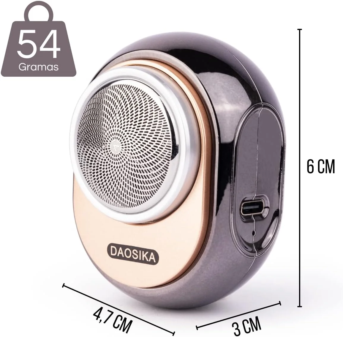 ریش تراش برقی قابل حمل Fitto، باتری قابل شارژ USB، تیغه چرخشی