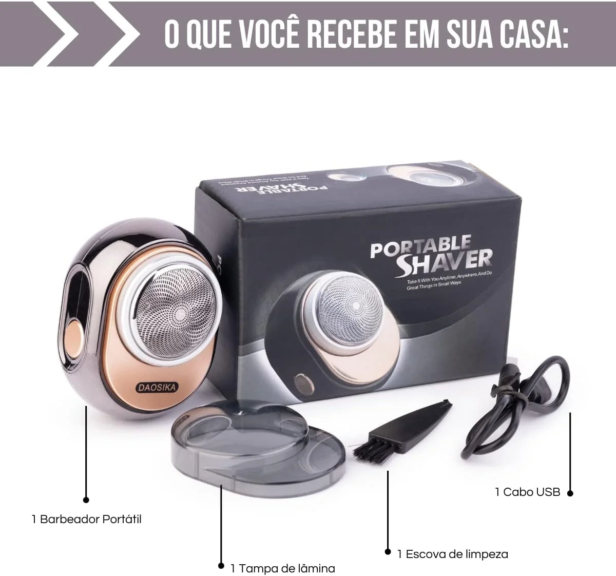 ریش تراش برقی قابل حمل Fitto، باتری قابل شارژ USB، تیغه چرخشی