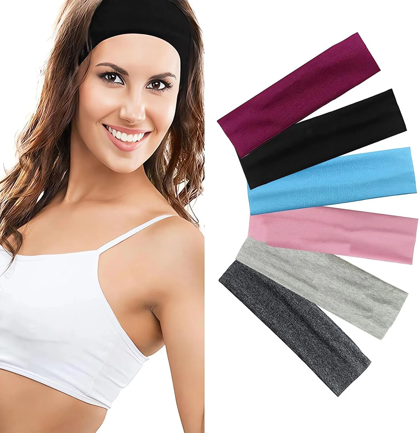 هدبند پهن زنانه 6 عددی - هدبندهای نرم، کشسان، نازک و ضد تعریق برای تمرین، یوگا، ورزش و تابستان - اکسسوری موی شیک برای ورزش و استفاده روزانه هدبند پهن زنانه 6 عددی - هدبندهای نرم، کشسان، نازک و ضد تعریق برای تمرین، یوگا، ورزش و تابستان - اکسسوری موی شیک برای ورزش و استفاده روزانه