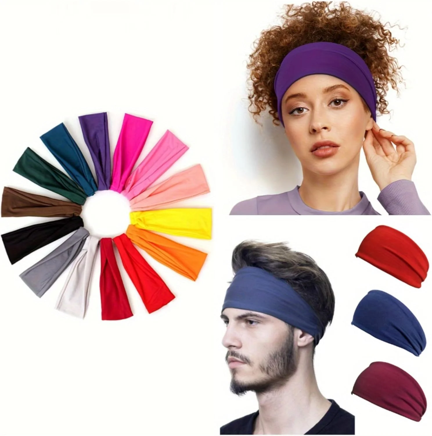 هدبند ورزشی унисекс - عرق گیر رطوبت گیر برای دویدن، دوچرخه سواری، یوگا، بسکتبال | هدبند کششی چند رنگ برای باشگاه هدبند ورزشی унисекс - عرق گیر رطوبت گیر برای دویدن، دوچرخه سواری، یوگا، بسکتبال | هدبند کششی چند رنگ برای باشگاه