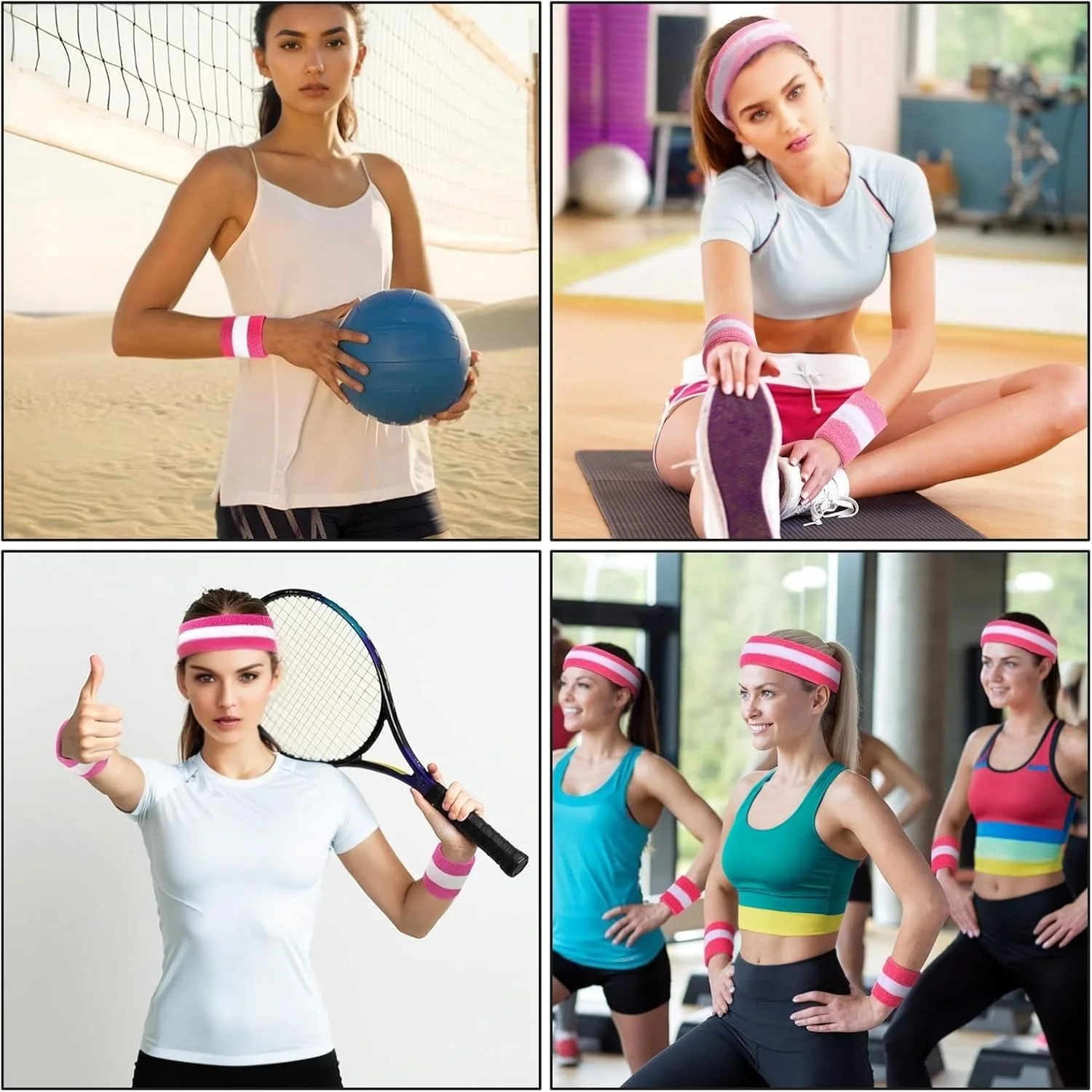 ست هدبند و مچ بند ورزشی رترو دهه 80 - لوازم جانبی ورزشی شاداب، مناسب برای تناسب اندام و تکمیل کننده لباس ورزشی ست هدبند و مچ بند ورزشی رترو دهه 80 - لوازم جانبی ورزشی شاداب، مناسب برای تناسب اندام و تکمیل کننده لباس ورزشی