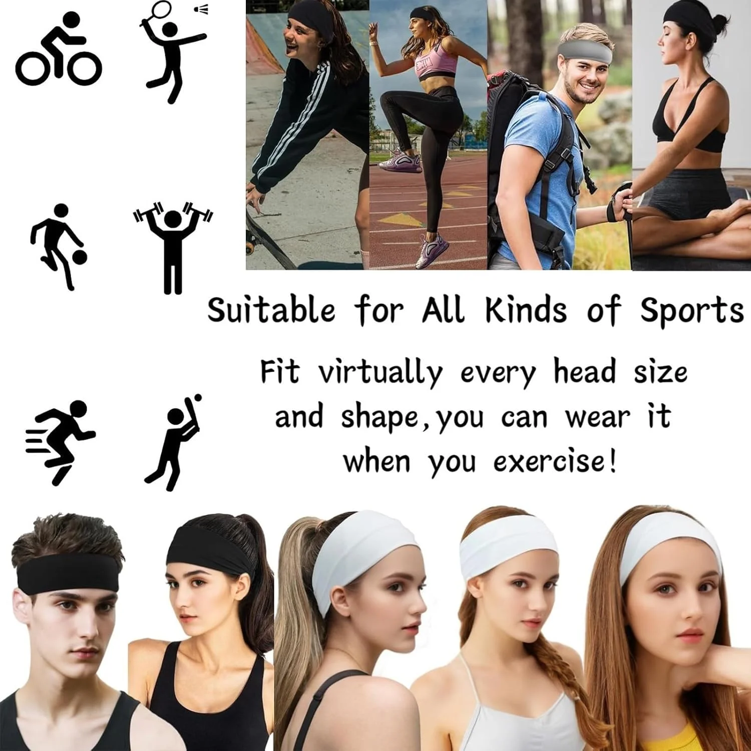 ست ۳ عددی هدبند ورزشی برای آقایان و بانوان - مناسب برای دویدن، دوچرخه سواری، یوگا، اسکی و موارد دیگر - هدبندهای راحت برای تمام فعالیت ها ست ۳ عددی هدبند ورزشی برای آقایان و بانوان - مناسب برای دویدن، دوچرخه سواری، یوگا، اسکی و موارد دیگر - هدبندهای راحت برای تمام فعالیت ها