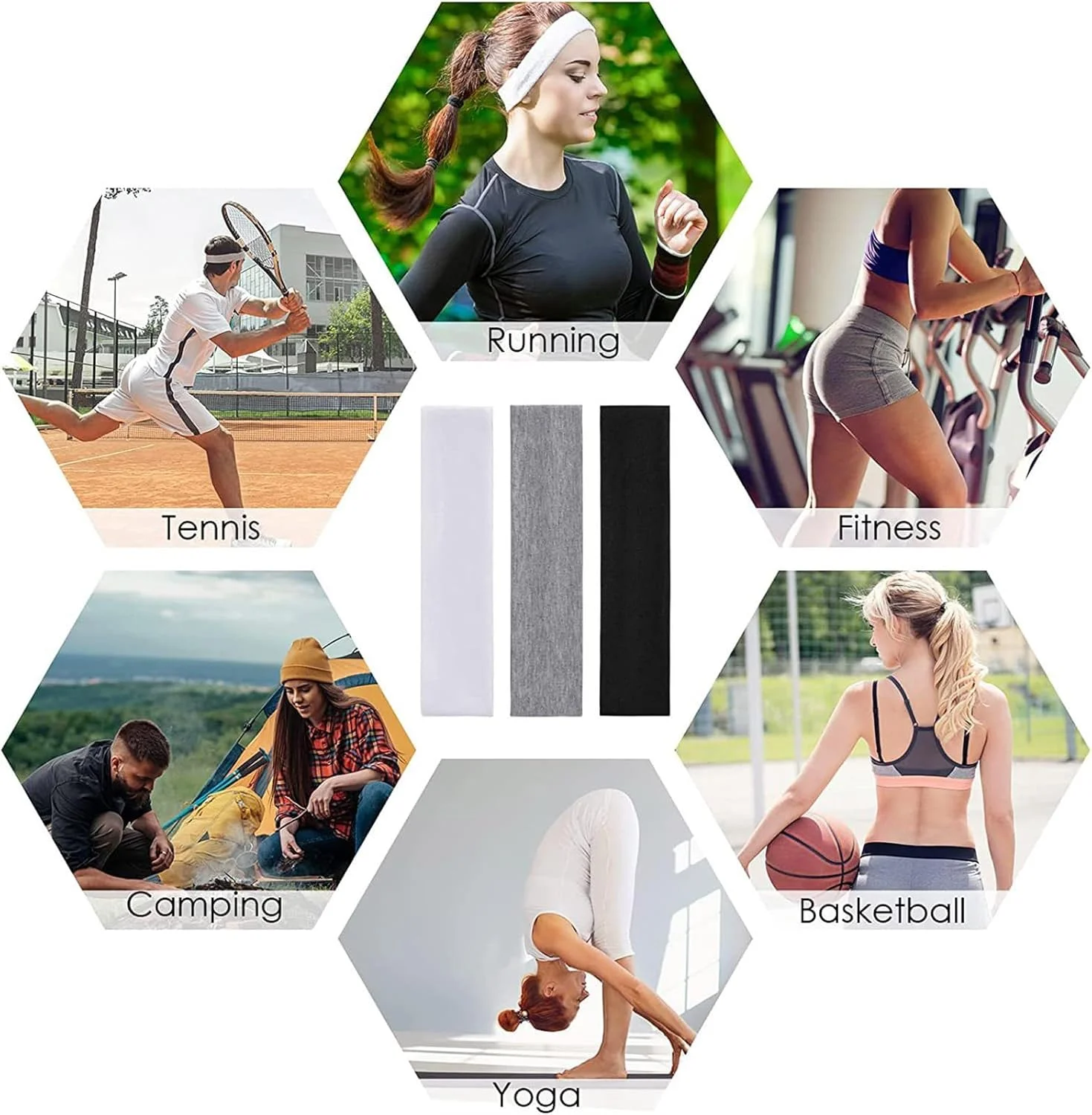 7 عدد هدبند ورزشی تنفسی الاستیک مناسب ورزش، هدبندهای فیتنس برای کوهنوردی، دویدن، یوگا و تمرین