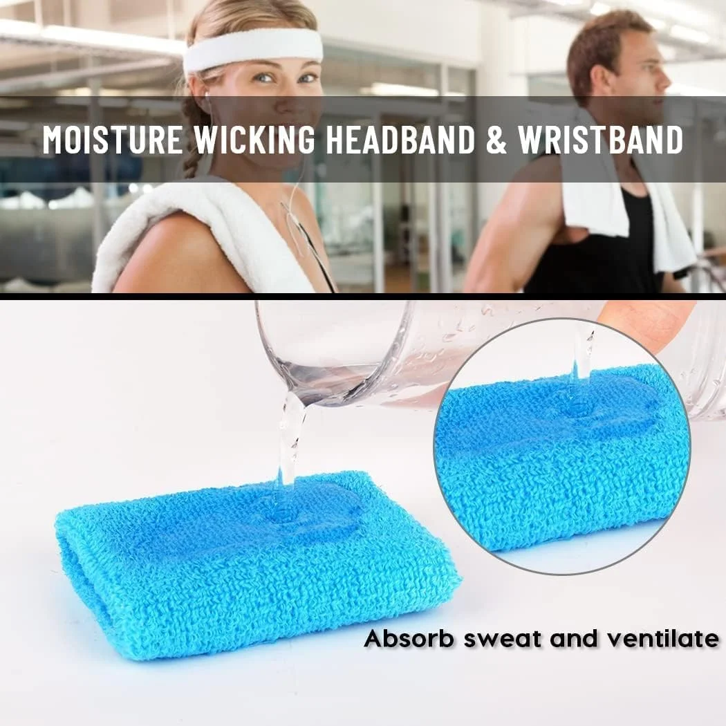 ست مچ بند و هدبند ورزشی، جذب کننده رطوبت و عرق، کشی و مناسب ورزش، بسکتبال و دویدن (3 تکه) ست مچ بند و هدبند ورزشی، جذب کننده رطوبت و عرق، کشی و مناسب ورزش، بسکتبال و دویدن (3 تکه)