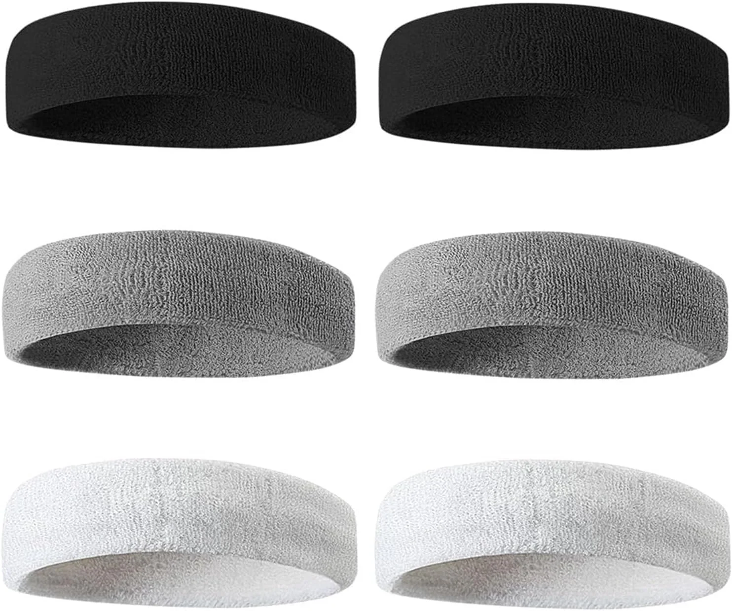 هدبند ورزشی مردانه، 6 عدد هدبند حوله ای رطوبت گیر، هدبند ورزشی برای تنیس بسکتبال دویدن، ایده آل برای تمرینات ورزشی و فعالیت های ورزشی هدبند ورزشی مردانه، 6 عدد هدبند حوله ای رطوبت گیر، هدبند ورزشی برای تنیس بسکتبال دویدن، ایده آل برای تمرینات ورزشی و فعالیت های ورزشی