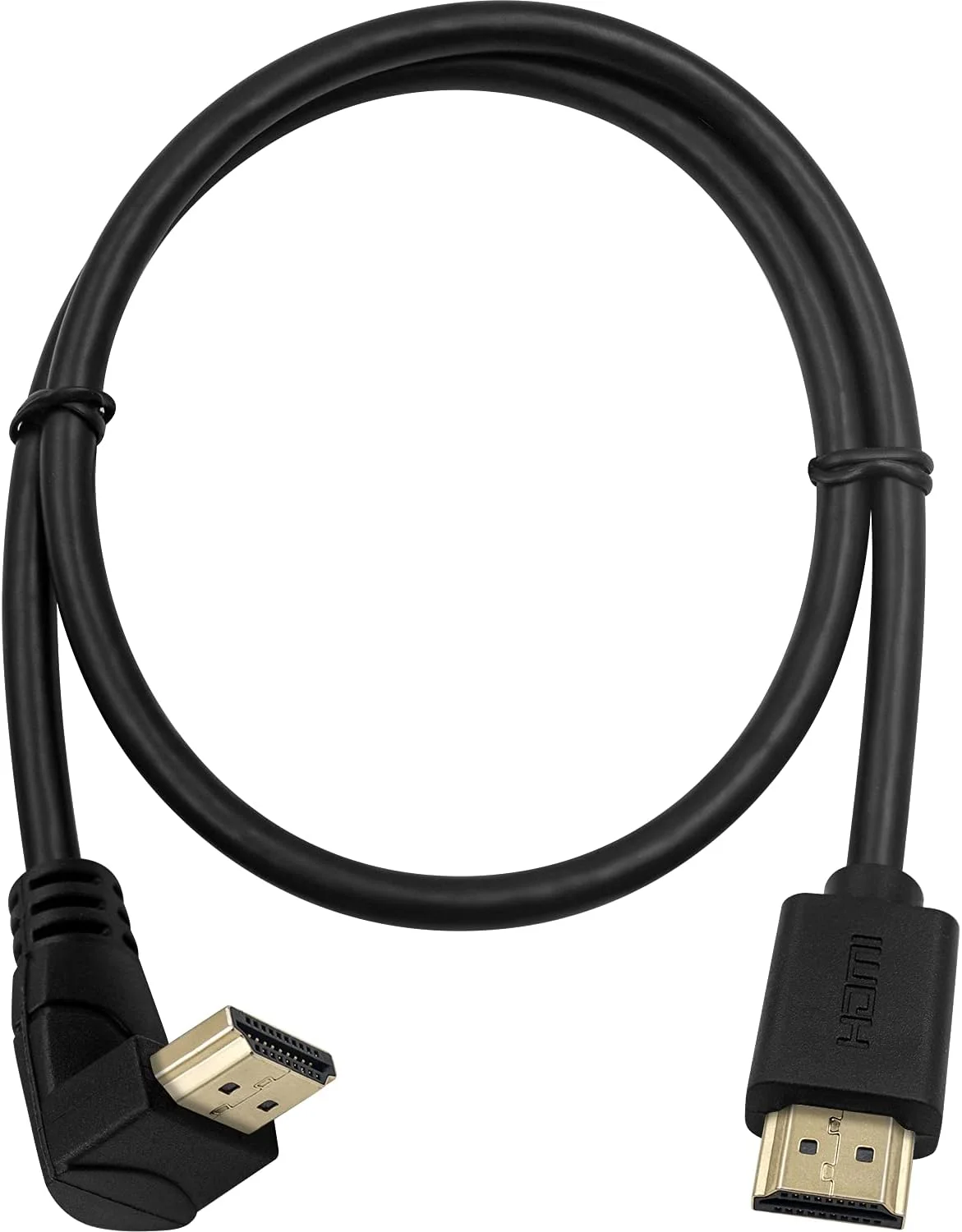 کابل HDMI 2.0 نر به نر پوییکات با زاویه 90 درجه، 60 سانتی متر، روکش طلایی، سرعت بالا، کابل HDMI نر به نر با زاویه رو به پایین 60 هرتز، 4K 2K (نر/نر رو به پایین)