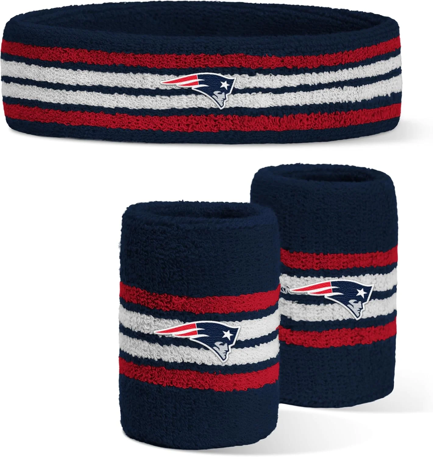 ست هدبند و مچ بند طرح لوگوی تیم نیو انگلند پاتریوتز ست هدبند و مچ بند طرح لوگوی تیم نیو انگلند پاتریوتز