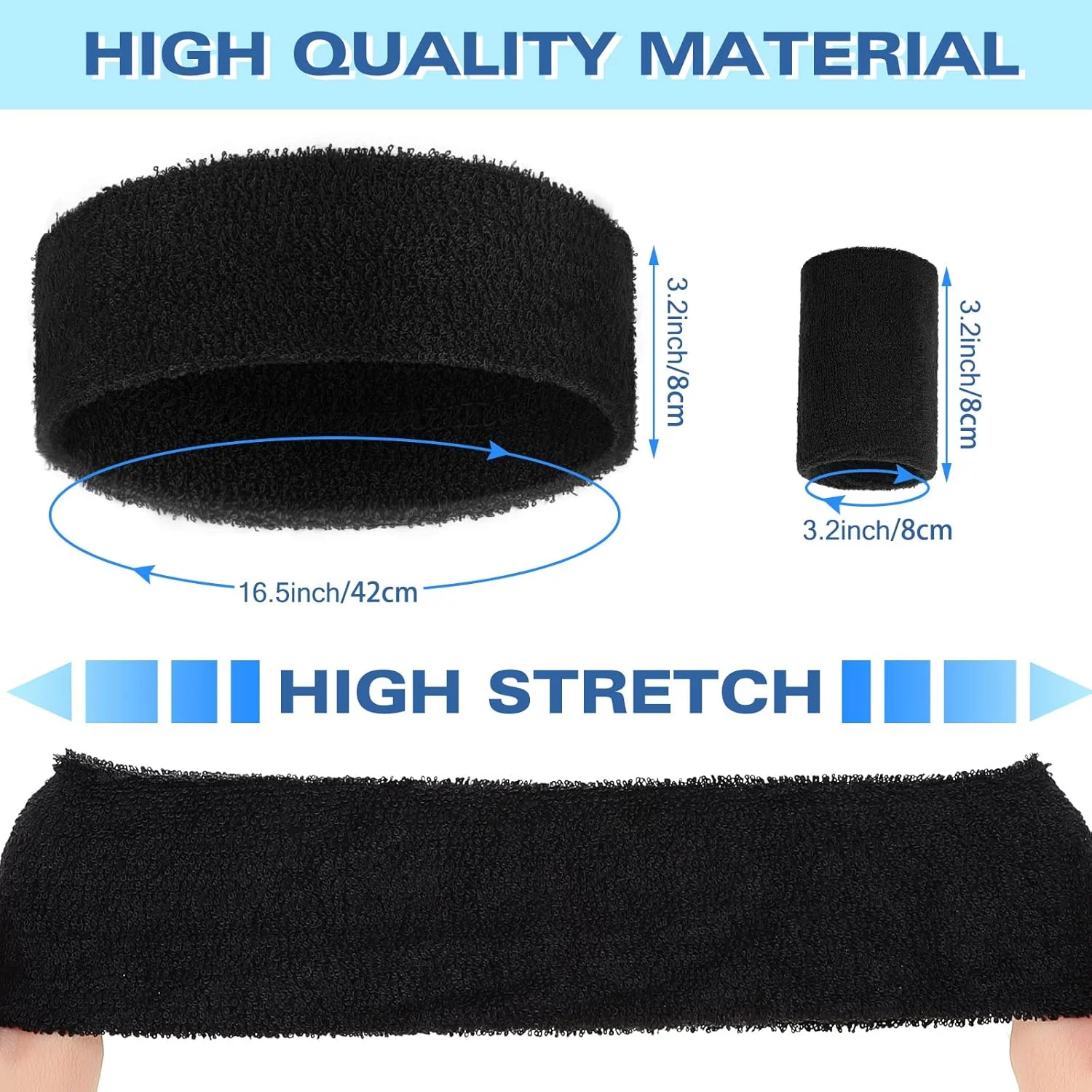 ست هدبند و مچ بند ورزشی رنگارنگ Hungdao - 6 عدد هدبند و مچ بند برای ورزش، بسکتبال، تمرین، تنیس - جذب کننده عرق برای دختران، پسران، زنان، مردان