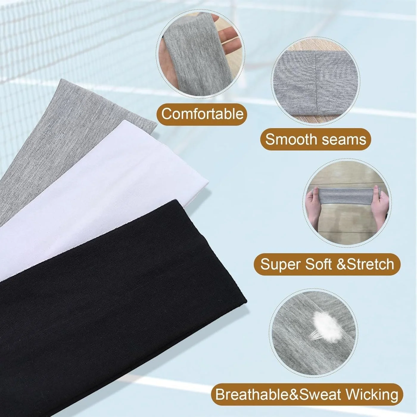 4 عدد هدبند کشی نرم نخی ورزشی، هدبندهای الاستیک برای مردان و زنان، هدبند نازک تابستانی برای یوگا، دویدن، دوچرخه سواری، اکسسوری موی فشن 4 عدد هدبند کشی نرم نخی ورزشی، هدبندهای الاستیک برای مردان و زنان، هدبند نازک تابستانی برای یوگا، دویدن، دوچرخه سواری، اکسسوری موی فشن