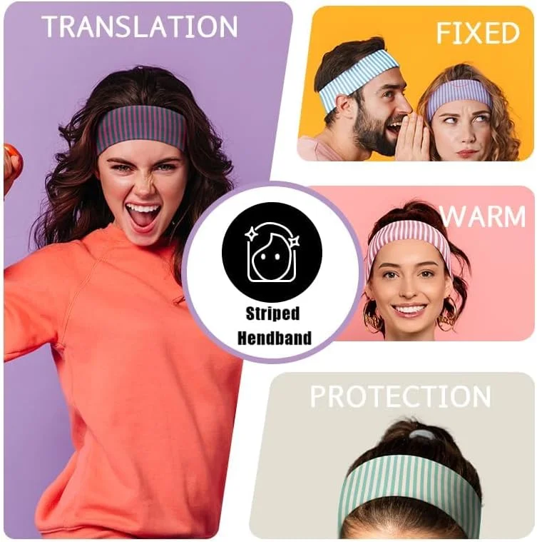 4 عدد هدبند پهن زنانه طرح راه راه، کشی و الاستیک، مناسب ورزش، یوگا و دویدن، اکسسوری موی شیک برای زنان، مناسب استفاده روزانه و فعالیت های ورزشی 4 عدد هدبند پهن زنانه طرح راه راه، کشی و الاستیک، مناسب ورزش، یوگا و دویدن، اکسسوری موی شیک برای زنان، مناسب استفاده روزانه و فعالیت های ورزشی