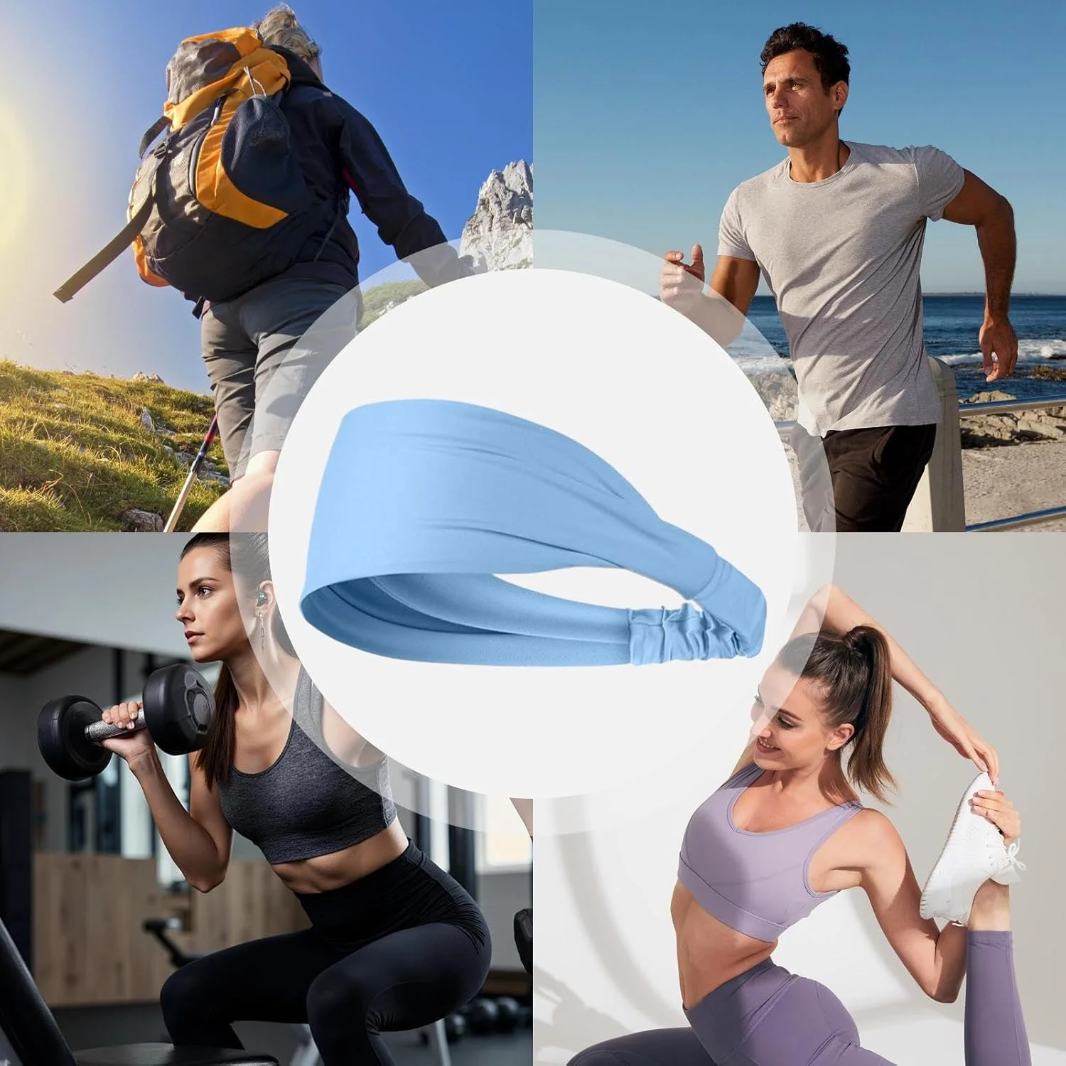 هدبند ورزشی خنک کننده، هدبند عرق گیر خنک کننده برای تمرین | هدبند عرق گیر کشسان و رطوبت گیر برای کمپینگ، دوچرخه سواری، تنیس، گلف، پیاده روی، باشگاه هدبند ورزشی خنک کننده، هدبند عرق گیر خنک کننده برای تمرین | هدبند عرق گیر کشسان و رطوبت گیر برای کمپینگ، دوچرخه سواری، تنیس، گلف، پیاده روی، باشگاه