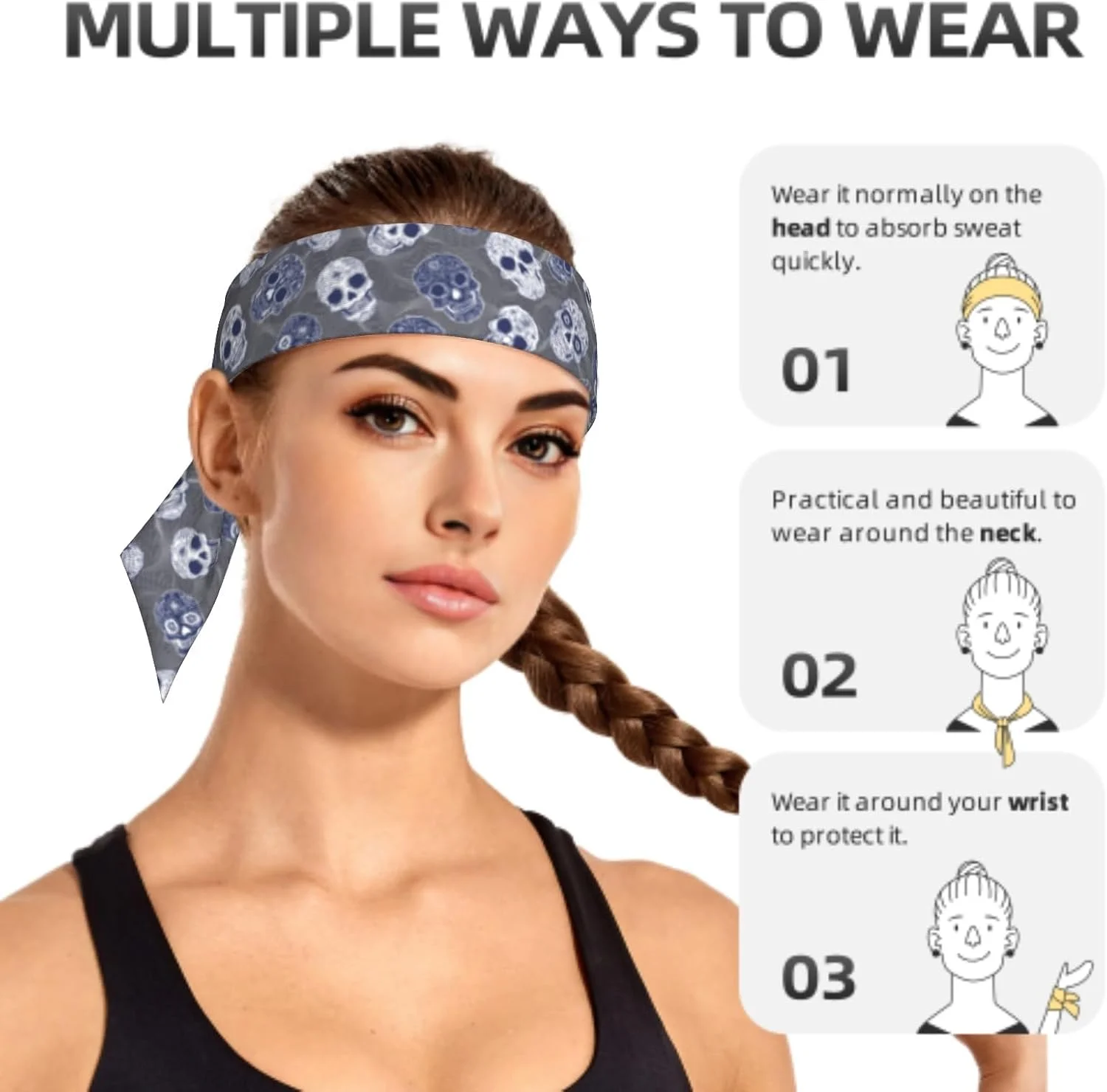 هدبند ورزشی، دستمال سر، مناسب دویدن و ورزش، کشی و قابل تنظیم برای مردان و زنان، مناسب تنیس، بسکتبال و فوتبال هدبند ورزشی، دستمال سر، مناسب دویدن و ورزش، کشی و قابل تنظیم برای مردان و زنان، مناسب تنیس، بسکتبال و فوتبال