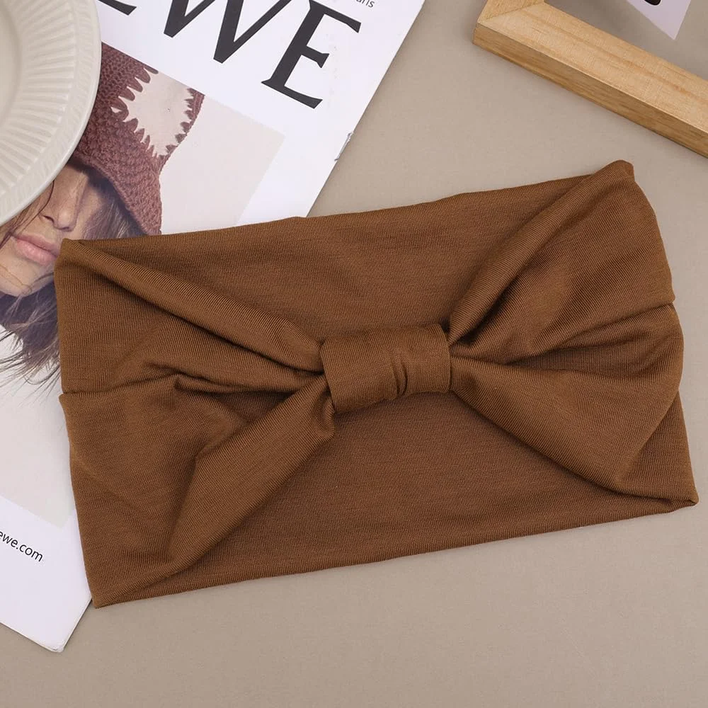 هدبند زنانه رنگ ثابت پهن کشی گره دار، کش موی الاستیک ضد لغزش، هدبند عرق گیر مناسب یوگا و تمرینات ورزشی هدبند زنانه رنگ ثابت پهن کشی گره دار، کش موی الاستیک ضد لغزش، هدبند عرق گیر مناسب یوگا و تمرینات ورزشی