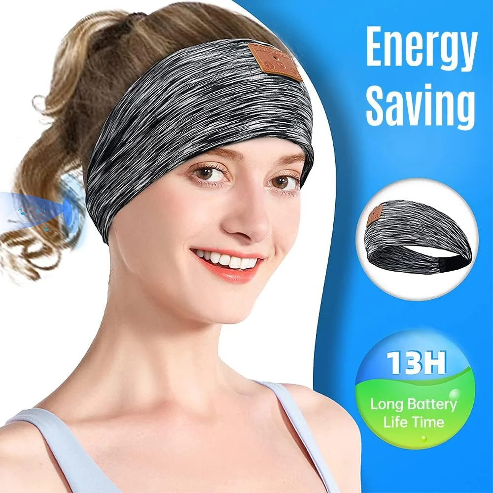 هدبند موسیقی هدفون خواب بی سیم BT5.0 با میکروفون داخلی استریو Hi Fi مناسب برای ورزش یوگا