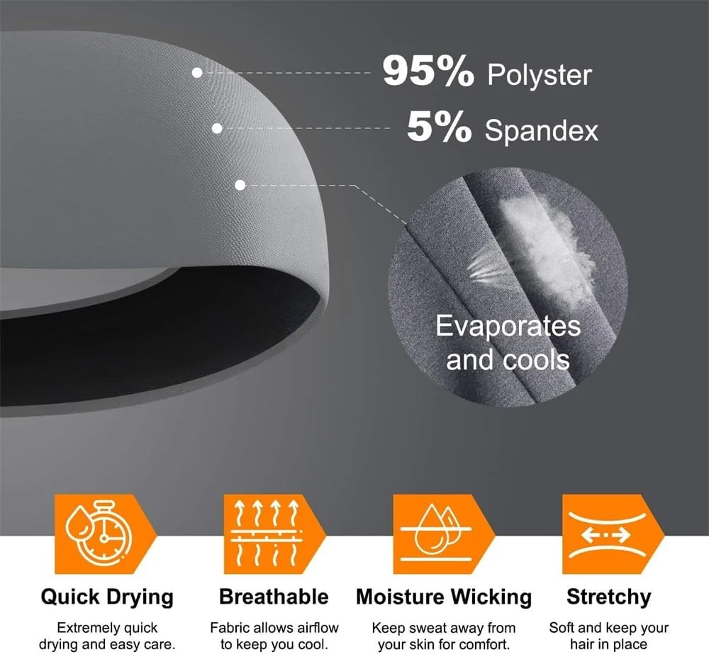 هدبند ورزشی مردانه، هدبند عرق گیر مردانه، هدبند کشی رطوبت گیر، هدبند ضد لغزش، مناسب برای دویدن، دوچرخه سواری، بسکتبال، یوگا، هدبند کشی униsex (بسته 3 عددی)