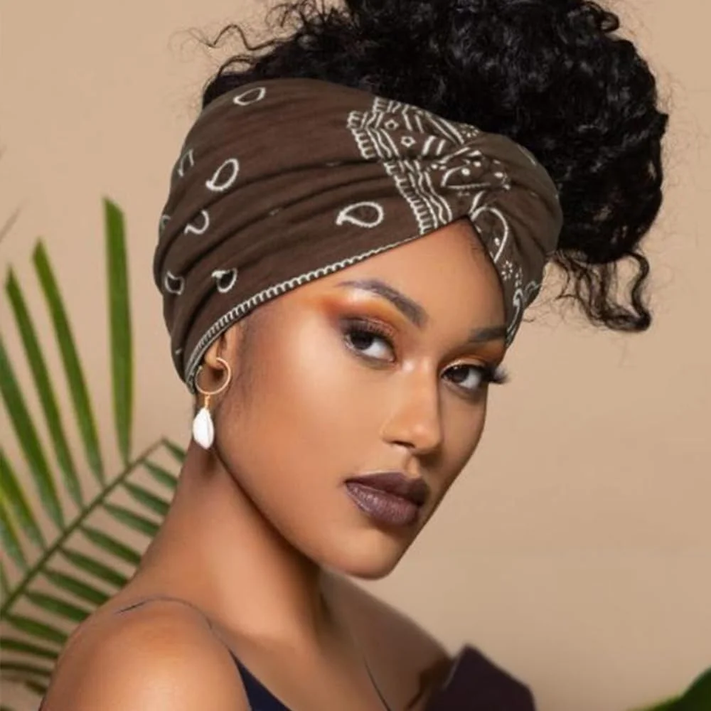 هدبند پهن زنانه طرح چاپی الاستیک مناسب ورزش و استفاده روزانه