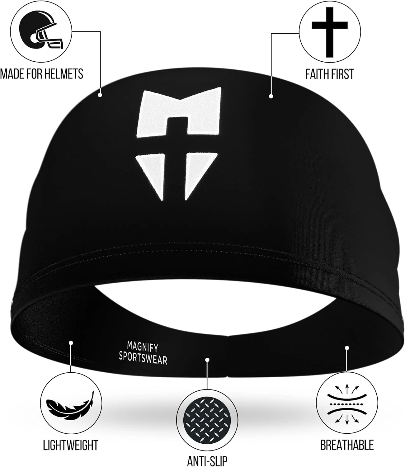 هدبند ورزشی مردانه برای ورزشکاران با لوگوی گلدوزی شده - مناسب دویدن، باشگاه، تمرین، فوتبال، بیسبال، بسکتبال، و فوتبال