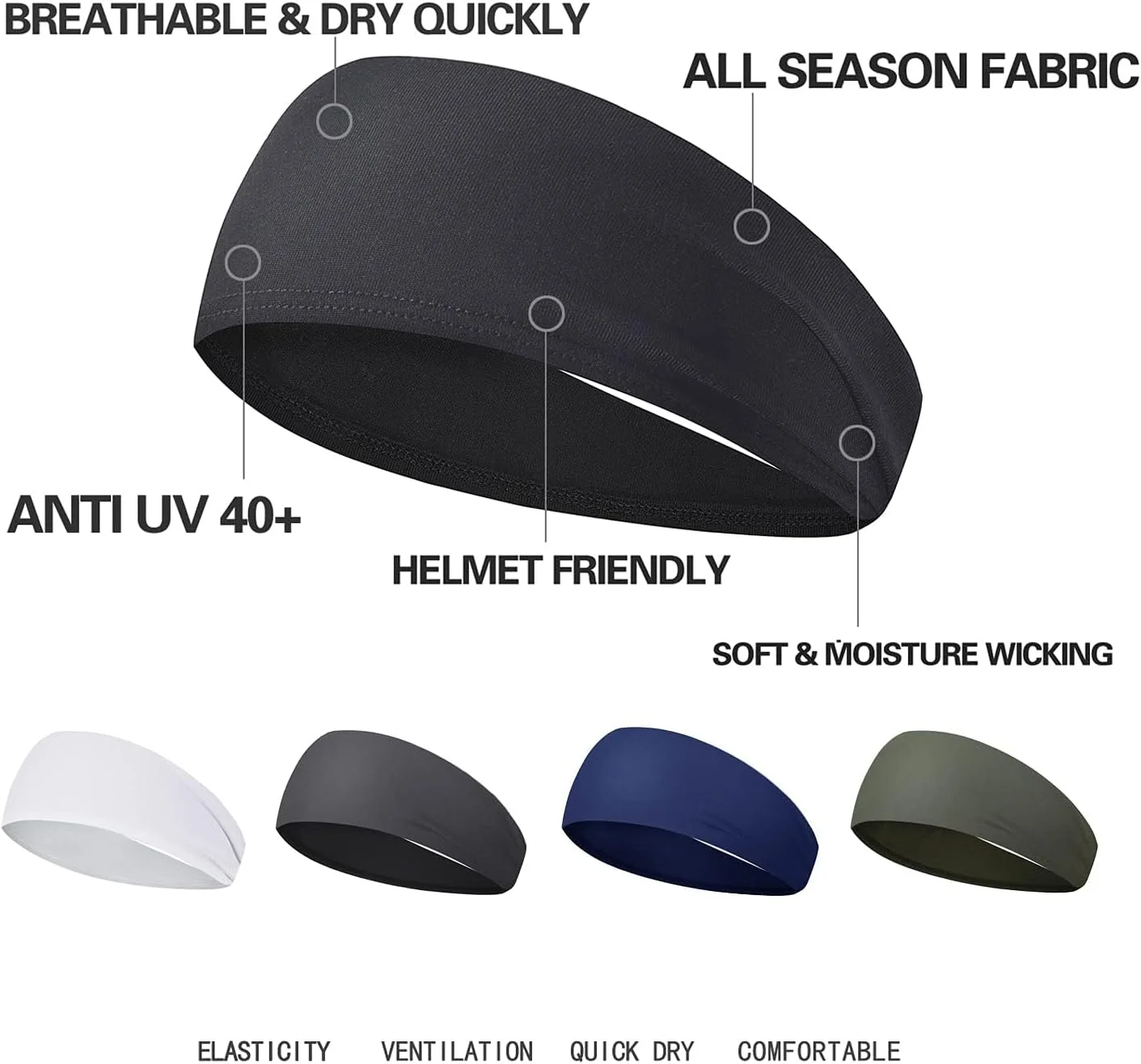 هدبند ورزشی مردانه - کشسان و جاذب رطوبت مناسب دویدن، دوچرخه سواری، بسکتبال، یوگا و فیتنس هدبند ورزشی مردانه - کشسان و جاذب رطوبت مناسب دویدن، دوچرخه سواری، بسکتبال، یوگا و فیتنس