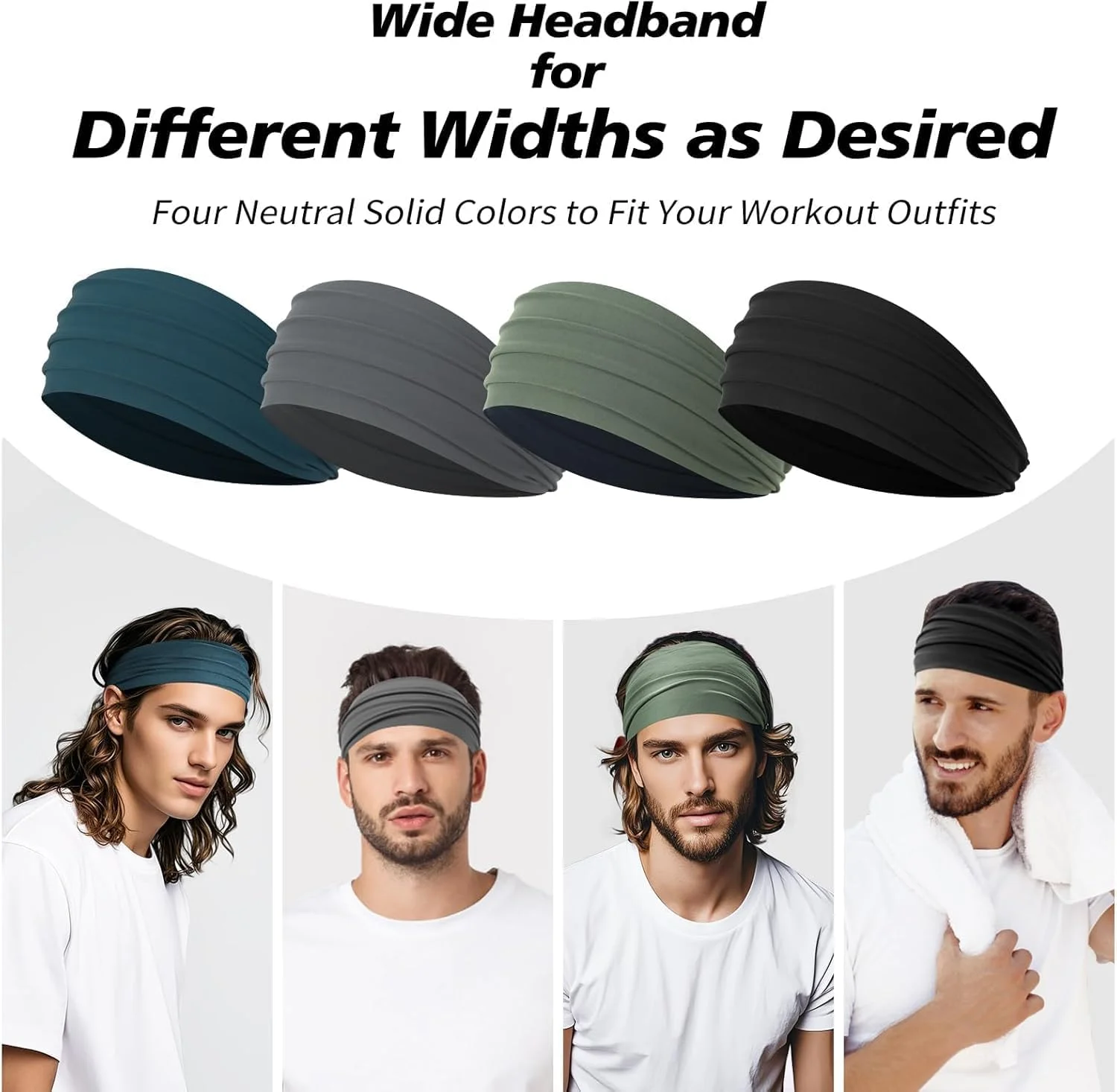 هدبند پهن مردانه YelaJoy، بسته 8 عددی هدبند ورزشی برای موهای بلند، هدبندهای ورزشی ضد لغزش برای دویدن، بسکتبال، یوگا هدبند پهن مردانه YelaJoy، بسته 8 عددی هدبند ورزشی برای موهای بلند، هدبندهای ورزشی ضد لغزش برای دویدن، بسکتبال، یوگا