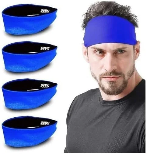 بسته چهارتایی هدبند یانک، مناسب برای آقایان و بانوان، آبی بسته چهارتایی هدبند یانک، مناسب برای آقایان و بانوان، آبی