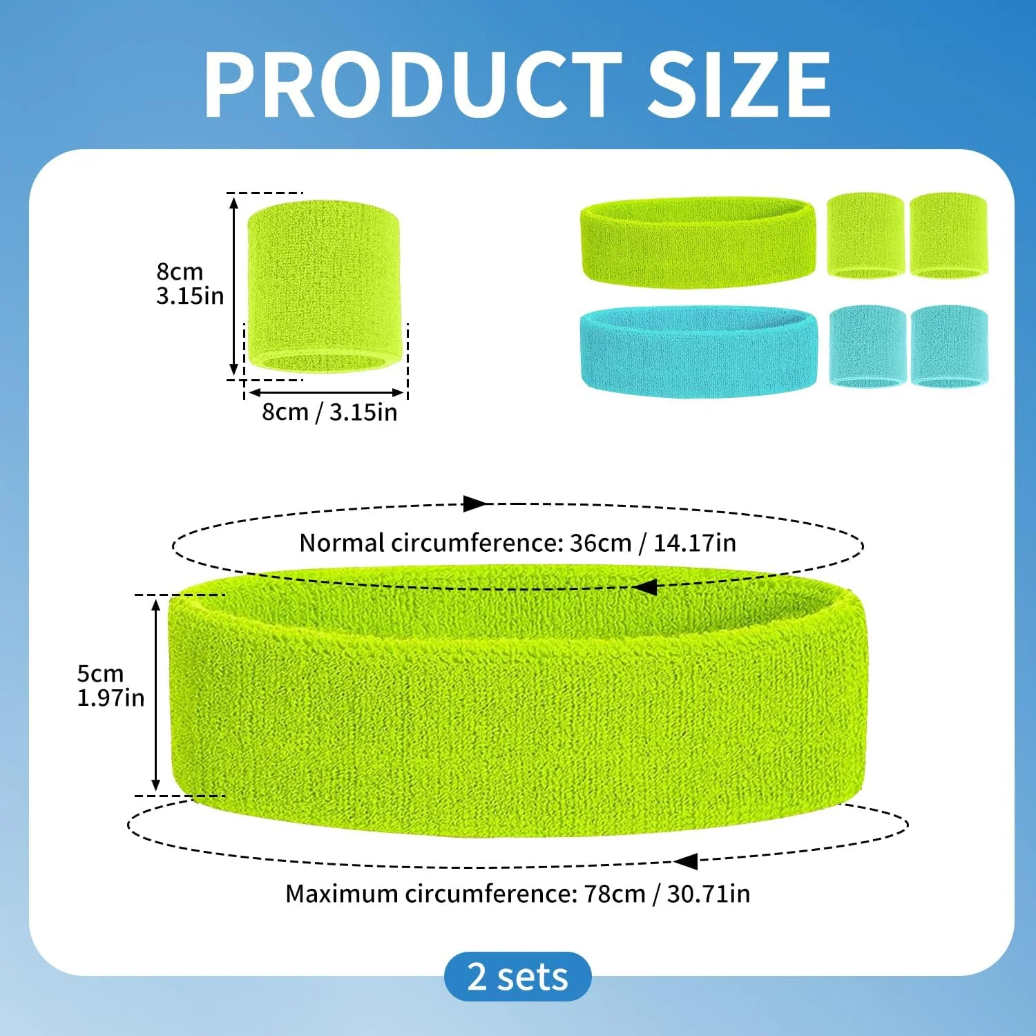 ست 6 عددی مچ بند و هدبند ورزشی جاذب عرق Verazquy، ساخته شده از پارچه حوله ای پنبه ای مناسب باشگاه، تنیس، بسکتبال و تمرینات ورزشی ست 6 عددی مچ بند و هدبند ورزشی جاذب عرق Verazquy، ساخته شده از پارچه حوله ای پنبه ای مناسب باشگاه، تنیس، بسکتبال و تمرینات ورزشی