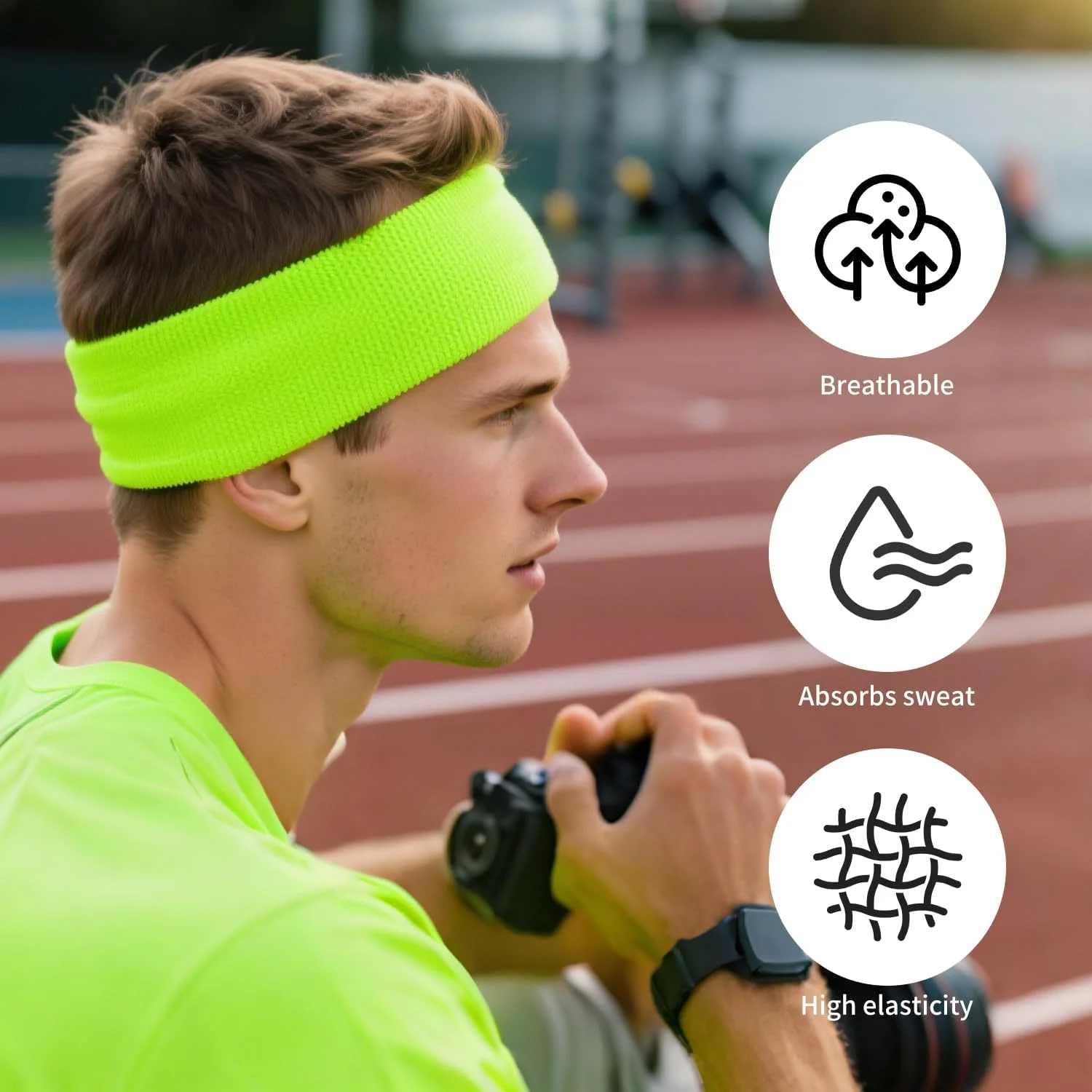 ست 6 عددی مچ بند و هدبند ورزشی جاذب عرق Verazquy، ساخته شده از پارچه حوله ای پنبه ای مناسب باشگاه، تنیس، بسکتبال و تمرینات ورزشی ست 6 عددی مچ بند و هدبند ورزشی جاذب عرق Verazquy، ساخته شده از پارچه حوله ای پنبه ای مناسب باشگاه، تنیس، بسکتبال و تمرینات ورزشی