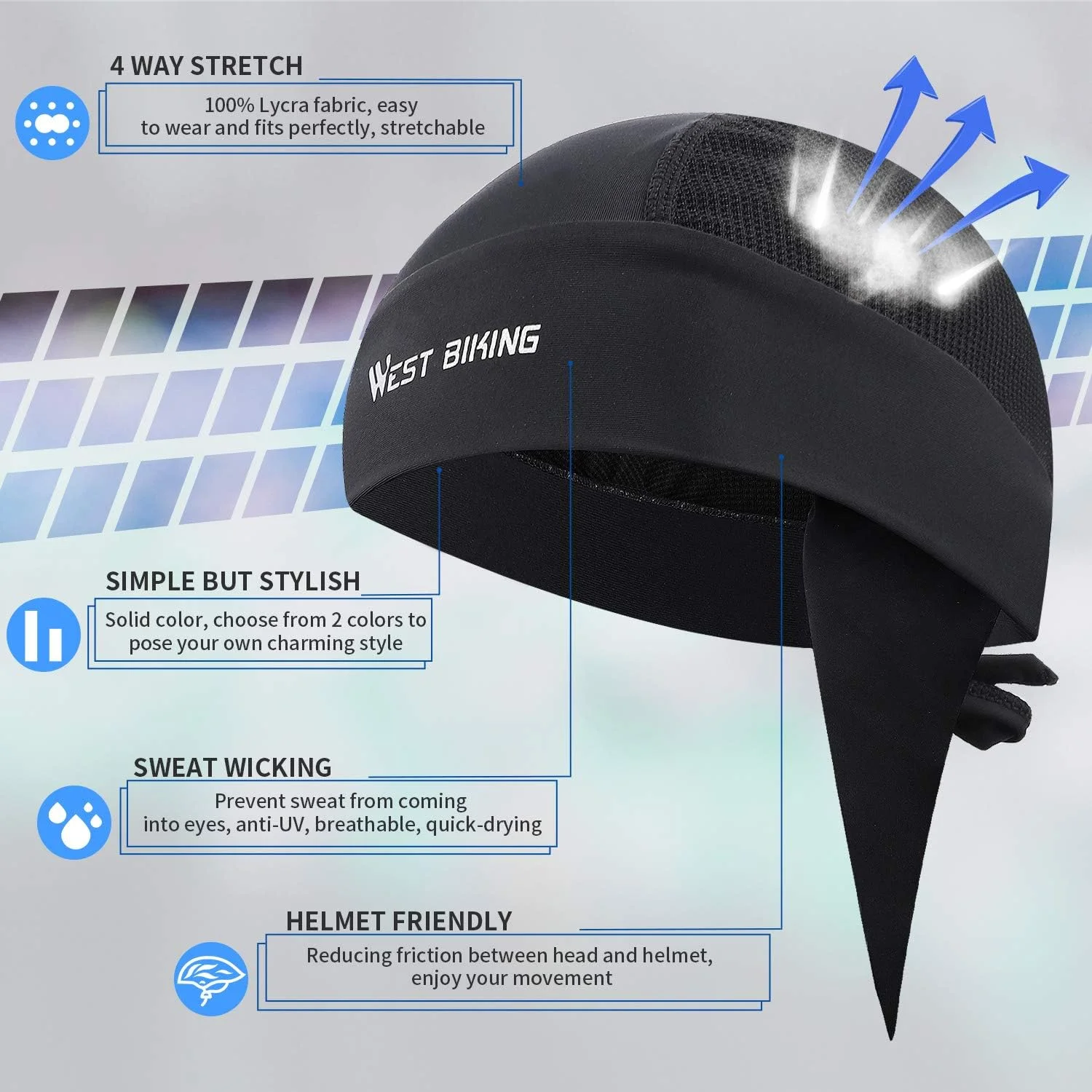 کلاه اسکلتی عرق گیر مردانه وست بایکینگ مناسب دوچرخه سواری، ماهیگیری و موتورسواری کلاه اسکلتی عرق گیر مردانه وست بایکینگ مناسب دوچرخه سواری، ماهیگیری و موتورسواری