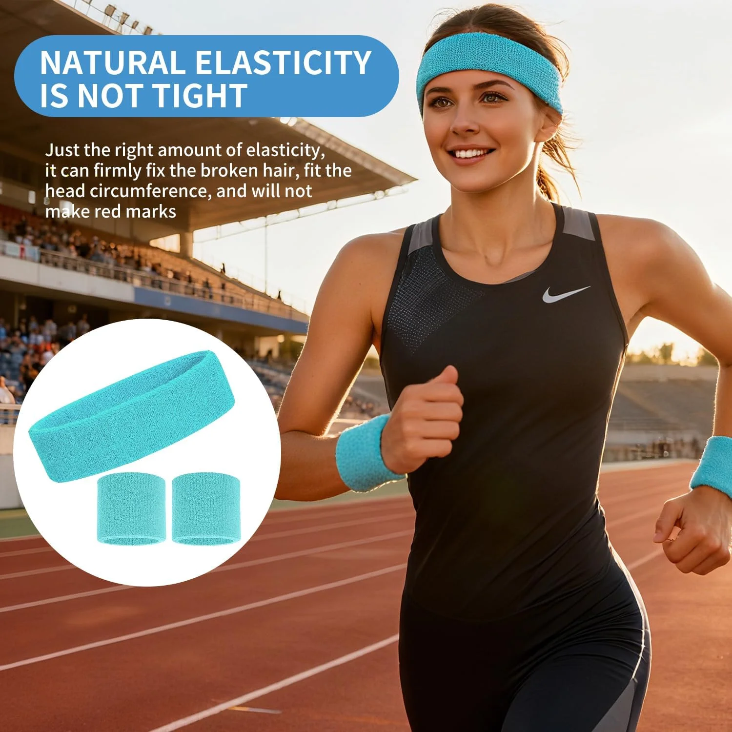 ست 6 عددی مچ بند و هدبند ورزشی جاذب عرق Verazquy، ساخته شده از پارچه حوله ای پنبه ای مناسب باشگاه، تنیس، بسکتبال و تمرینات ورزشی ست 6 عددی مچ بند و هدبند ورزشی جاذب عرق Verazquy، ساخته شده از پارچه حوله ای پنبه ای مناسب باشگاه، تنیس، بسکتبال و تمرینات ورزشی