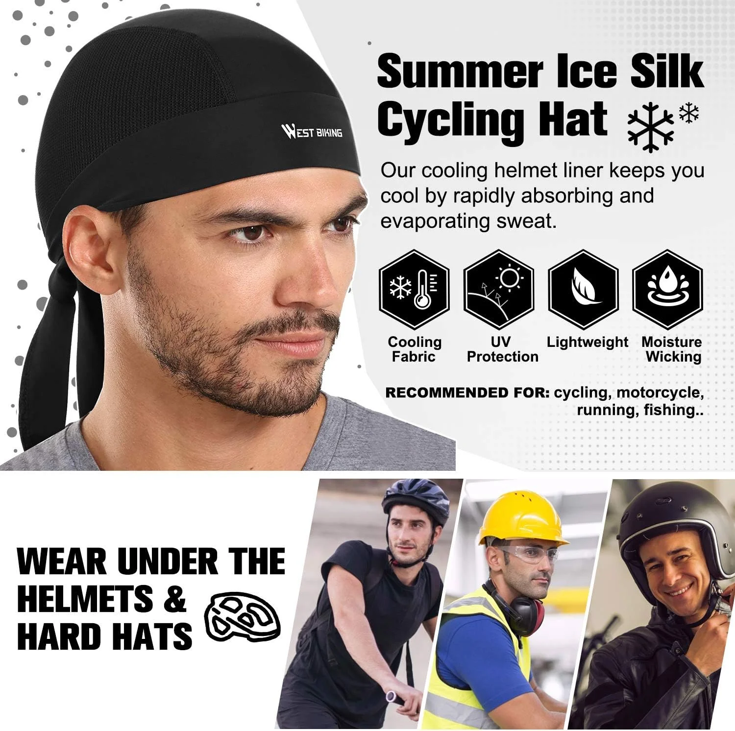 کلاه اسکلتی عرق گیر مردانه وست بایکینگ مناسب دوچرخه سواری، ماهیگیری و موتورسواری کلاه اسکلتی عرق گیر مردانه وست بایکینگ مناسب دوچرخه سواری، ماهیگیری و موتورسواری