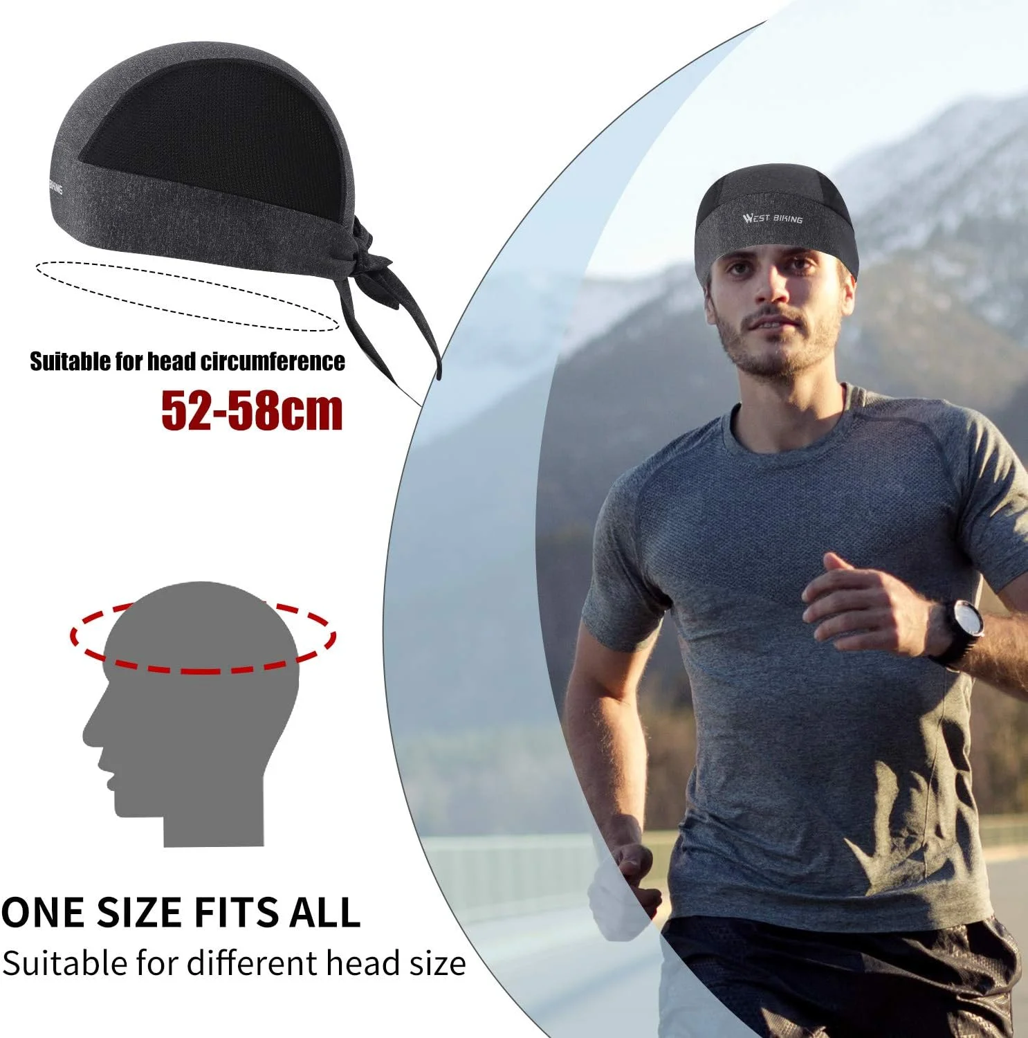 کلاه اسکلتی و عرق گیر وست بایکینگ مناسب دوچرخه سواری، ماهیگیری و موتورسواری آقایان کلاه اسکلتی و عرق گیر وست بایکینگ مناسب دوچرخه سواری، ماهیگیری و موتورسواری آقایان