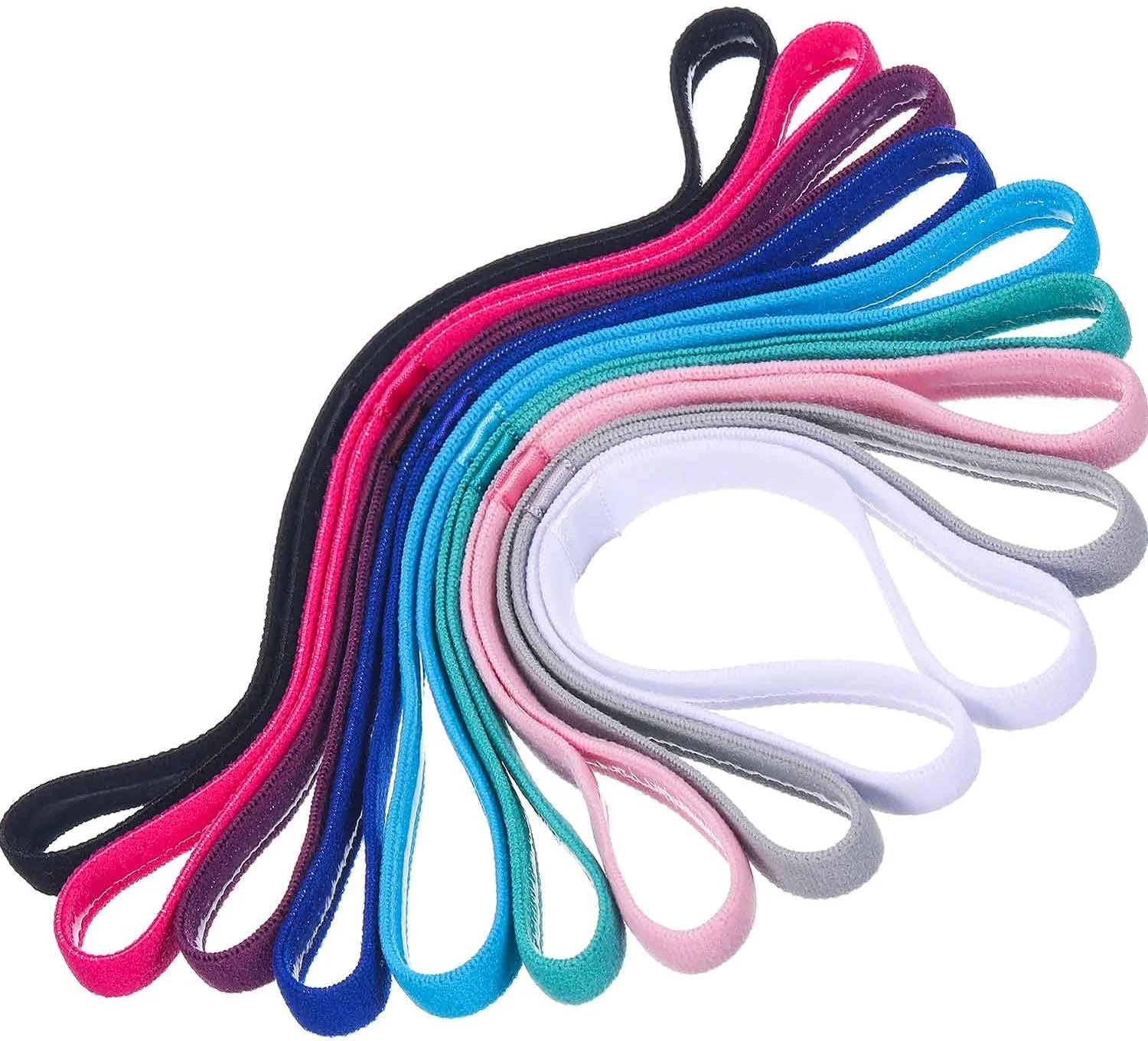 سربند ورزشی الاستیک ضخیم و ضد لغزش Sumind، 9 عددی، مناسب برای ورزش و یوگا (رنگ های متنوع)