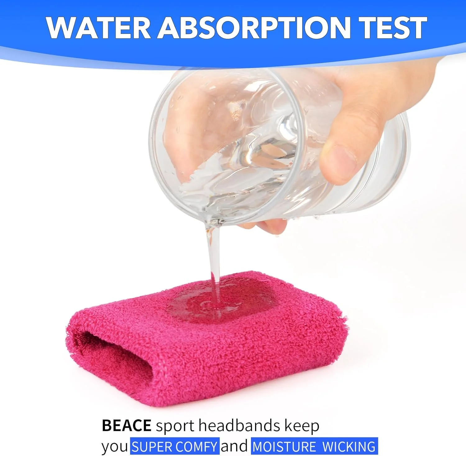 هدبند ورزشی BEACE مناسب آقایان و بانوان - هدبند حوله ای پنبه ای ورزشی با قابلیت جذب رطوبت برای تنیس، بسکتبال، دویدن، باشگاه و تمرین