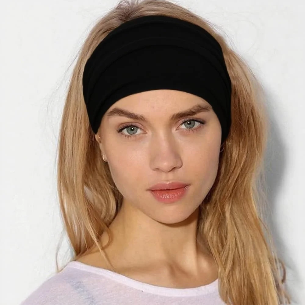 هدبند ورزشی مقیاس پذیر، هدبند پهن مد روز، هدبند نرم برای زنان و مردان، لوازم جانبی موی الاستیک برای تمرینات غیررسمی